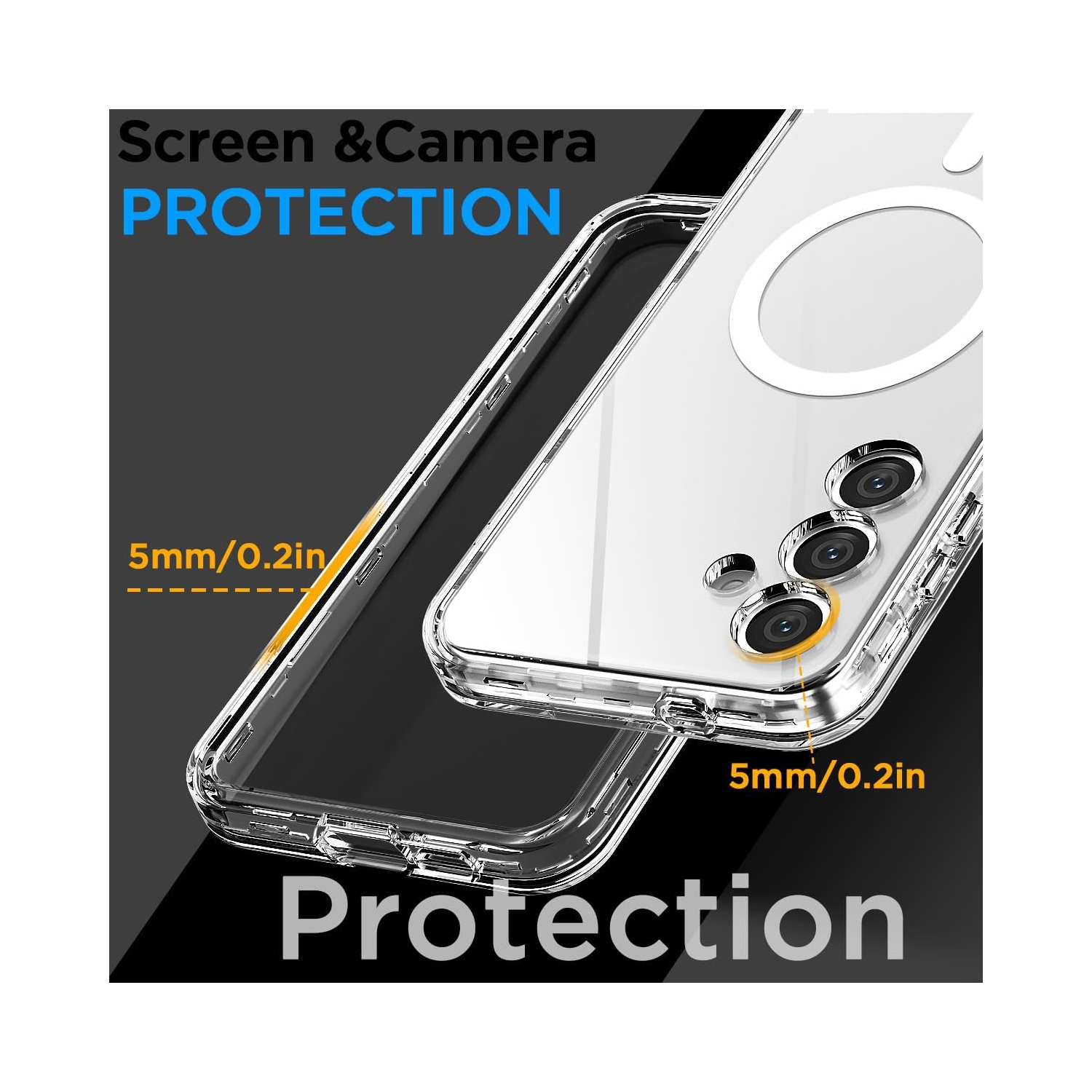 Samsung S25 Case Compatible with MagSafe, Clear Strong Magnetic Anti-Scratch Shockproof Phone Cover