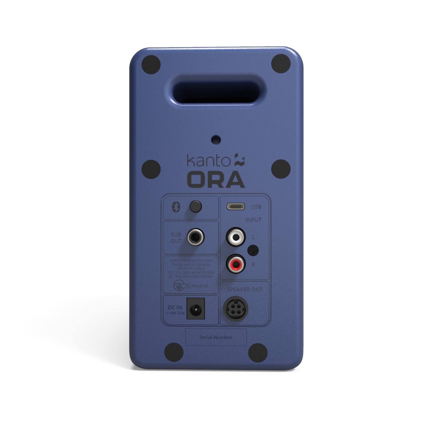 Kanto – Haut-parleurs de bureau amplifiés ORA 100&nbsp;W avec Bluetooth et USB-C – Bleu mat, paire