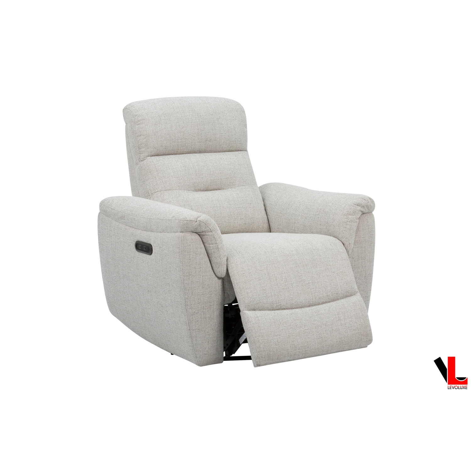Mobilier 3 pièces inclinable électrique en tissu tissé Levoluxe Cain avec divan, causeuse et fauteuil