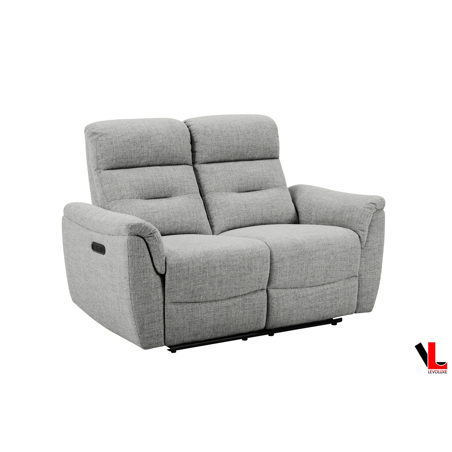 Mobilier 3 pièces inclinable électrique en tissu tissé Levoluxe Cain avec divan, causeuse et fauteuil