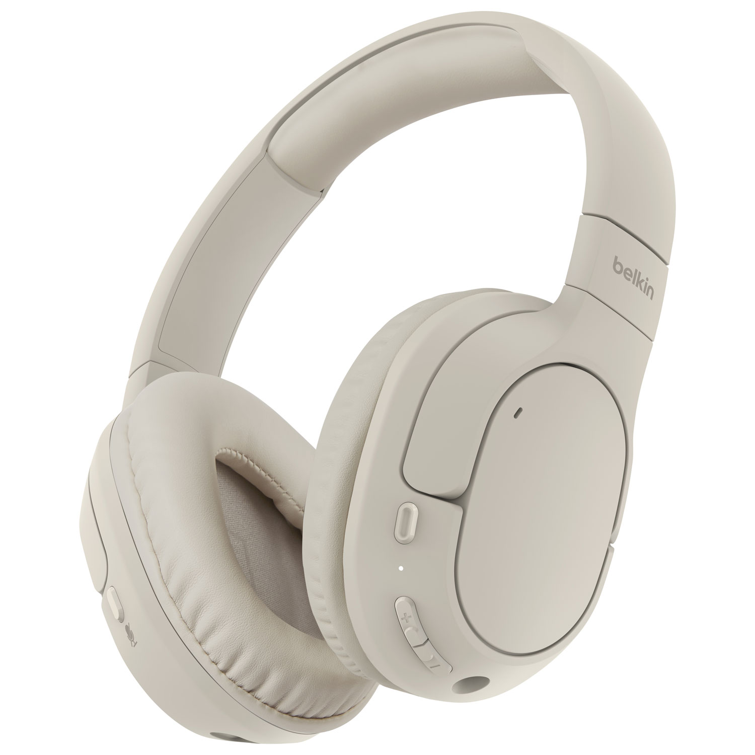 Belkin SoundForm Surround Over-Ear Sound Isolating True Wireless Headphones - Sand