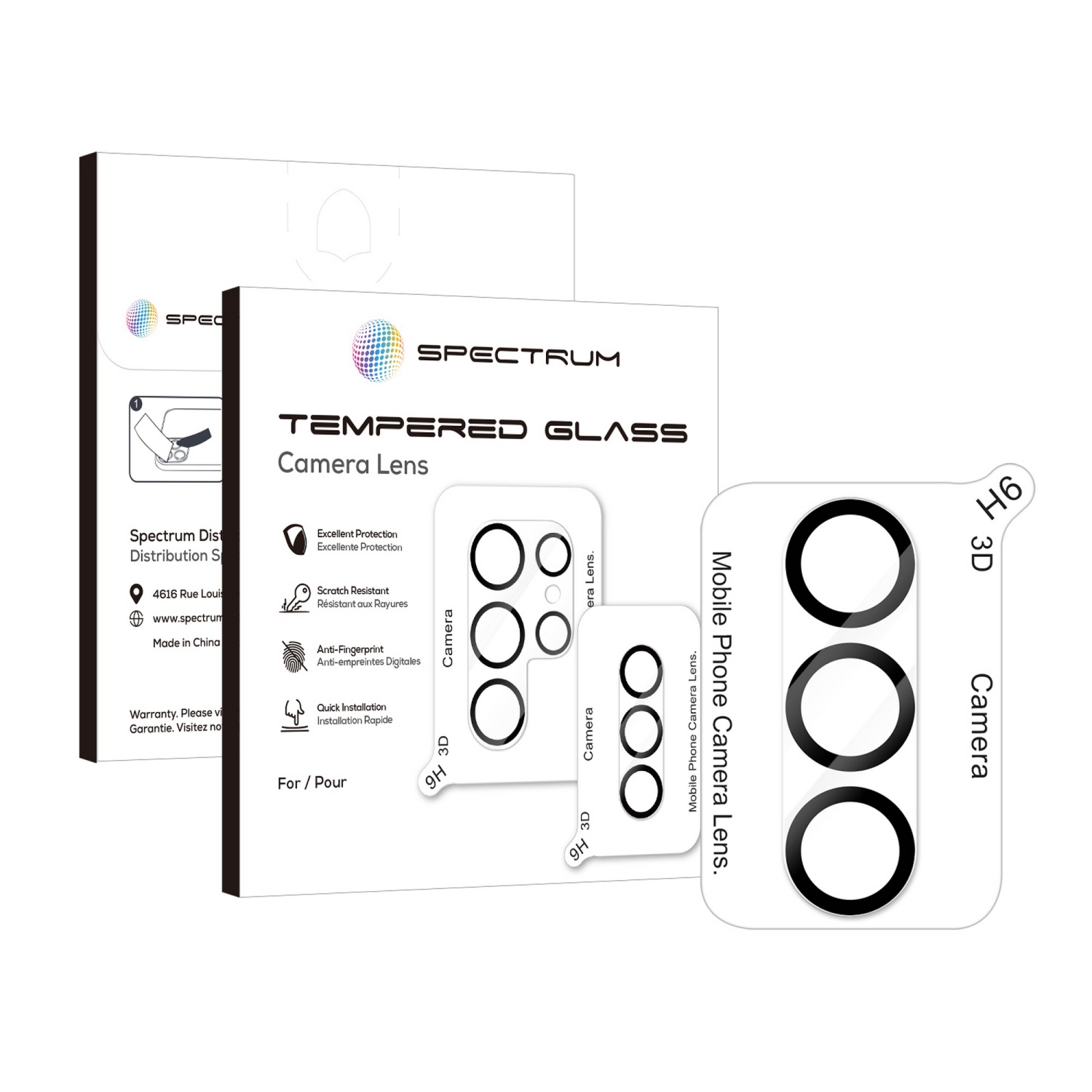Protecteur d'objectif en verre SPECTRUM pour Galaxy S25 5G - Transparent/transparent