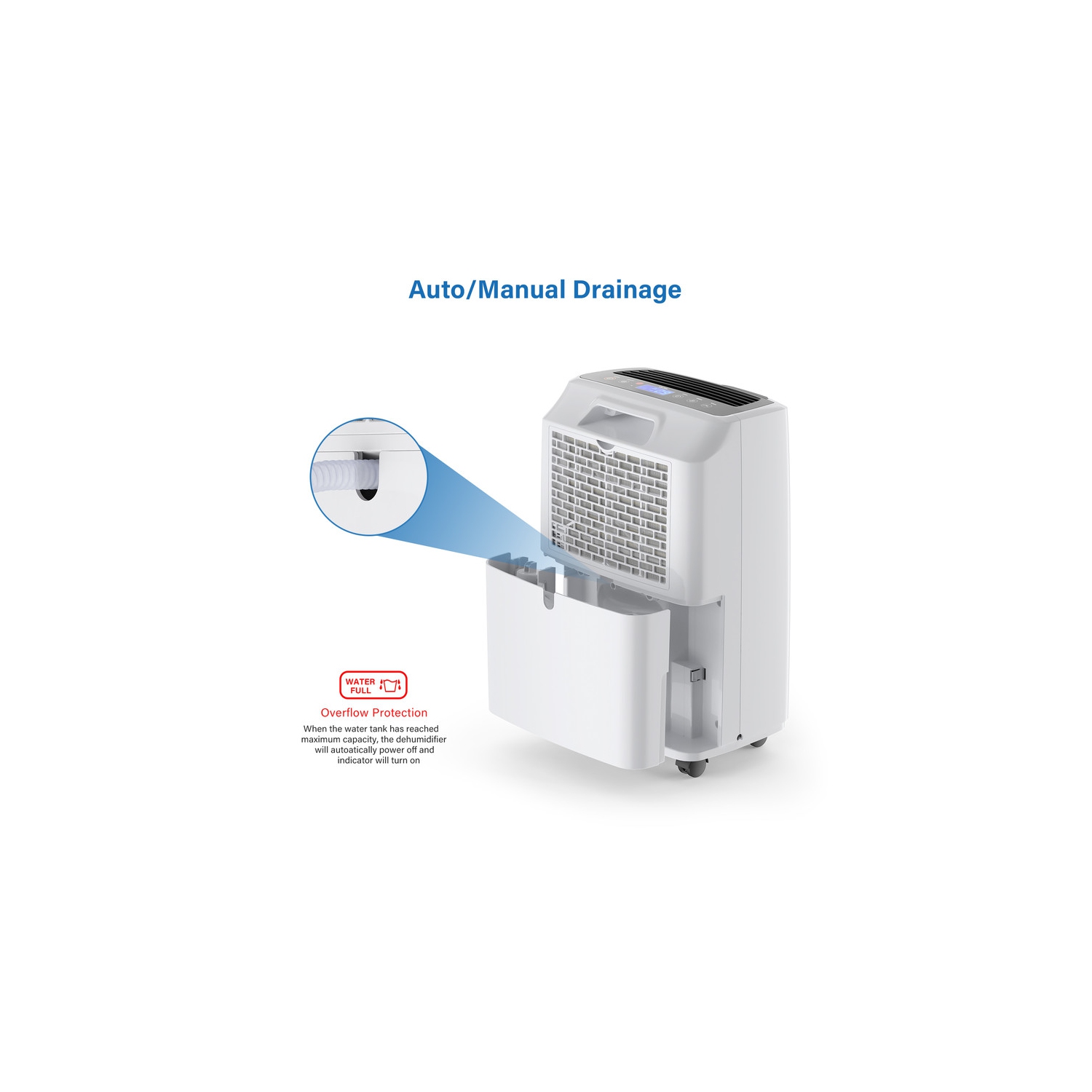 Déshumidificateur à faible bruit de 32,7 chopines de Yaufey pour la maison et les sous-sols jusqu'à 2500&nbsp;pi²