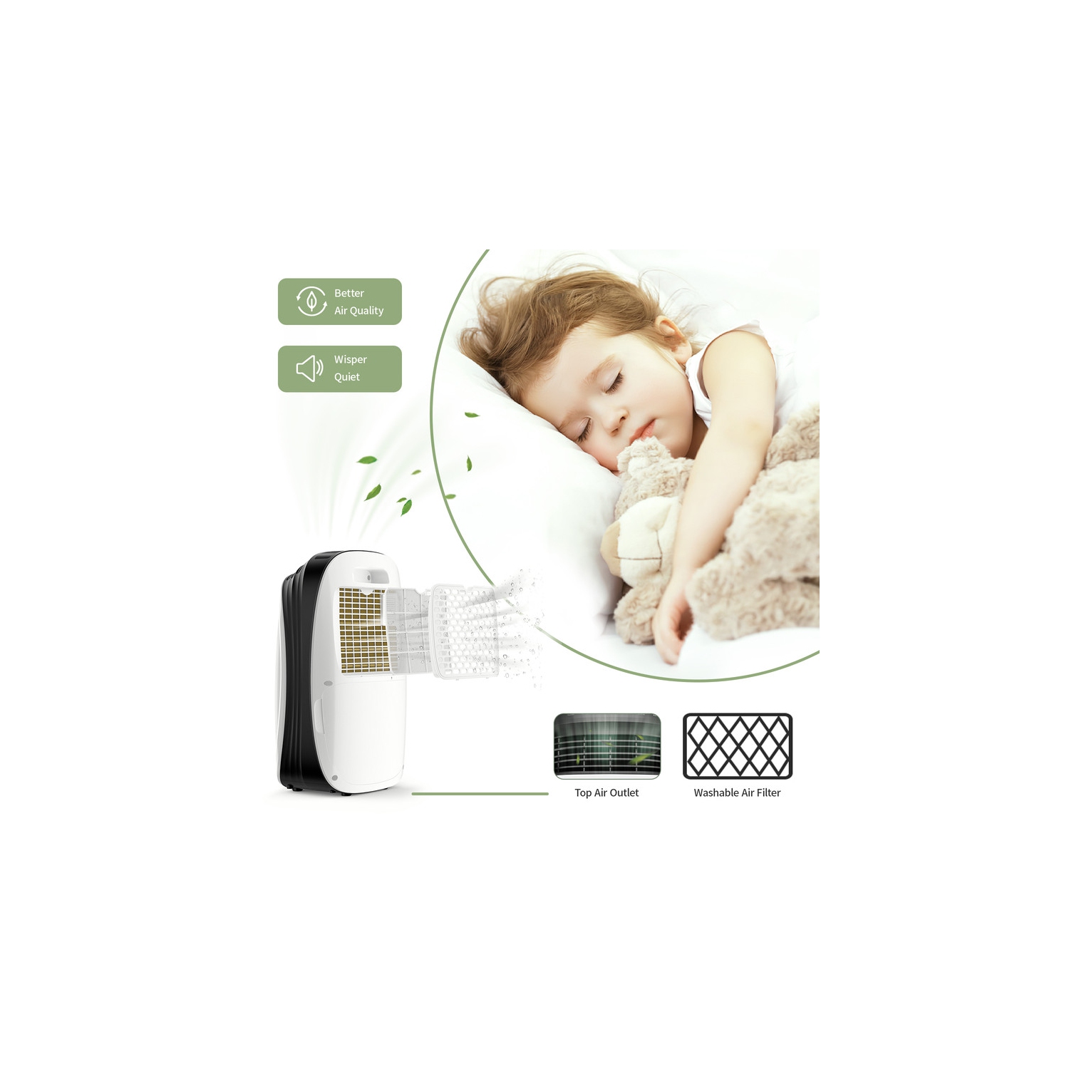 Déshumidificateur de 30 chopines de Waykar avec Smart Dry pour les sous-sols de chambre ou les pièces humides jusqu'à 2000&nbsp;pi² Blanc