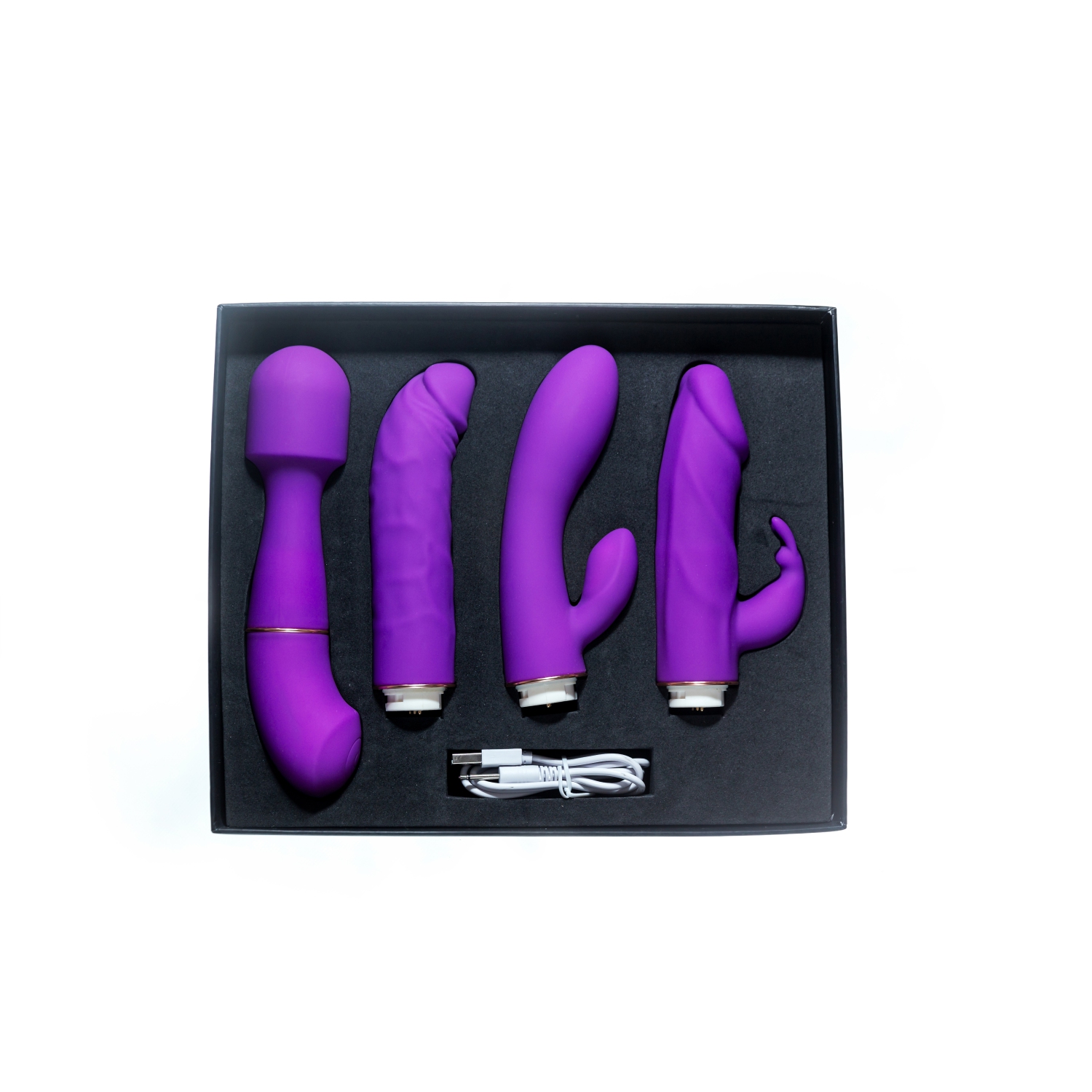 TITONS DE STIMULA – TROUSSE DE MASSAGE VIBROMASSEUR MULTIFONCTIONNEL RECHARGEABLE QUATRE PIÈCES – DELIVERED DANS UN EMBALLAGE CADEAU DISCRET