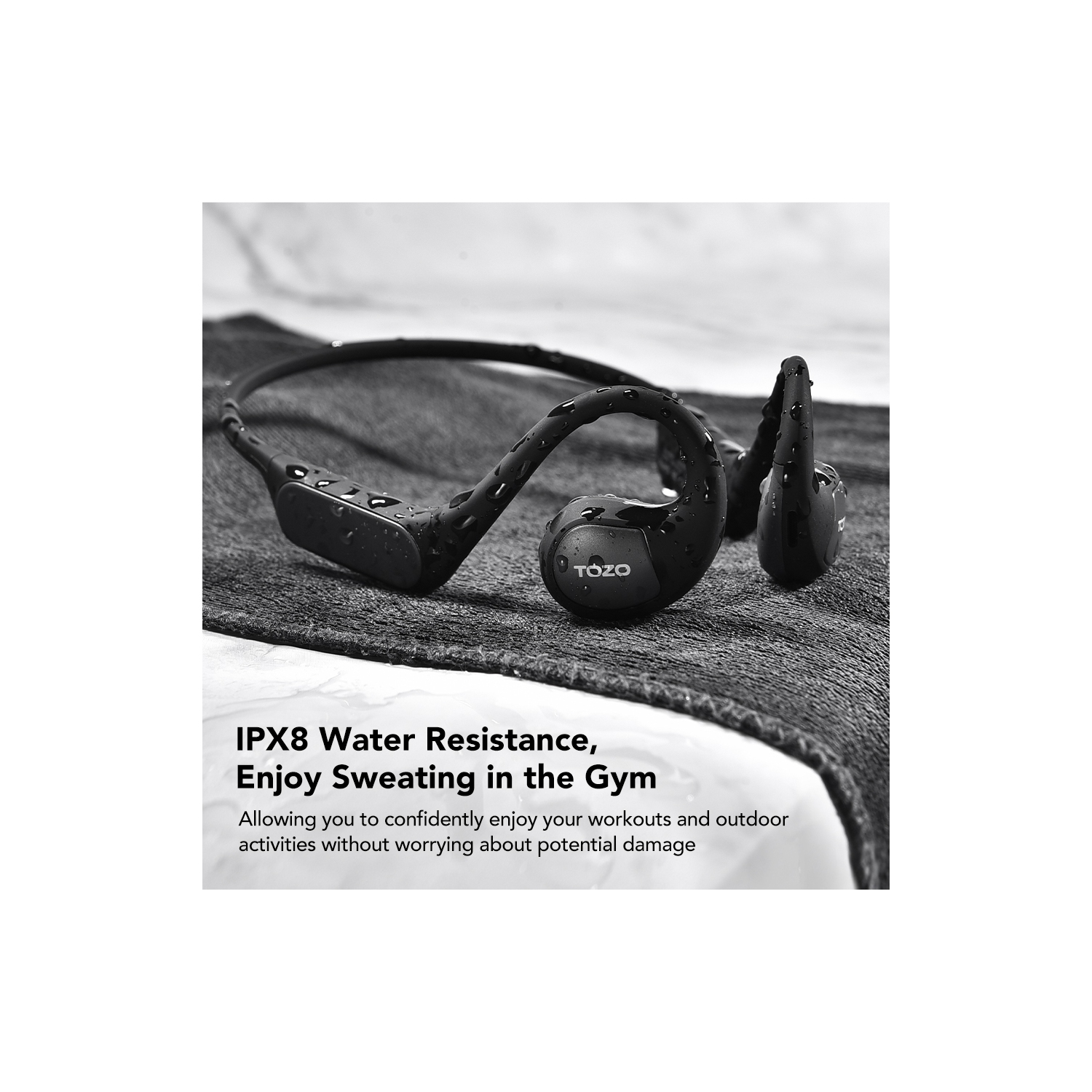 Écouteurs ouverts OpenReal Bluetooth 5,3 Écouteurs sans fil à conduction d'air Écouteurs bouton sport avec son haut de gamme à deux microphones et à