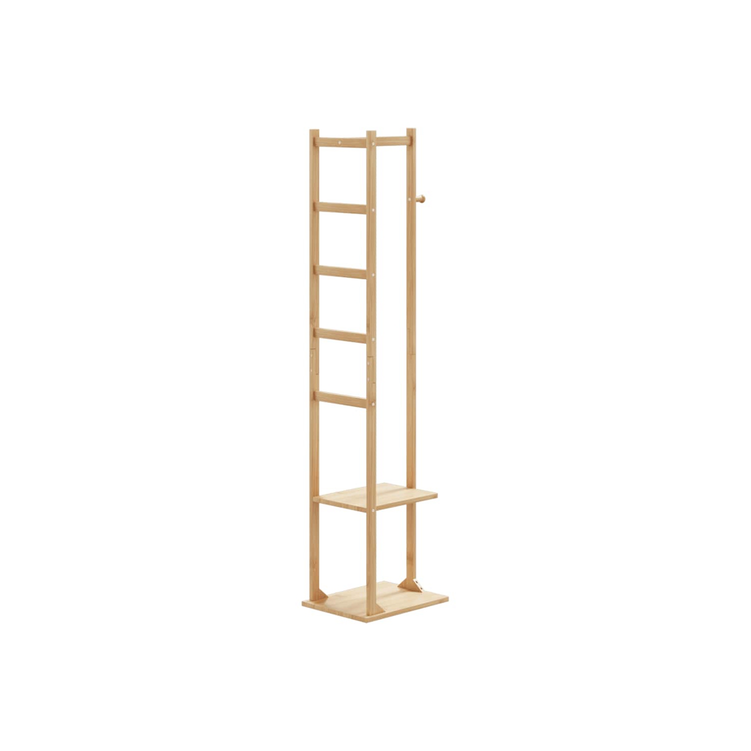 vidaXL Coat Stand with Hooks and Shelves 38.5x30x156 cm Bamboo