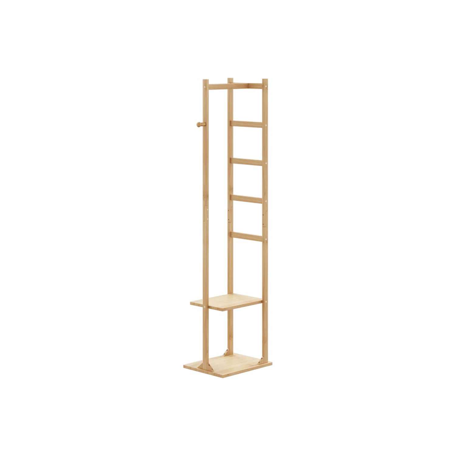 vidaXL Coat Stand with Hooks and Shelves 38.5x30x156 cm Bamboo