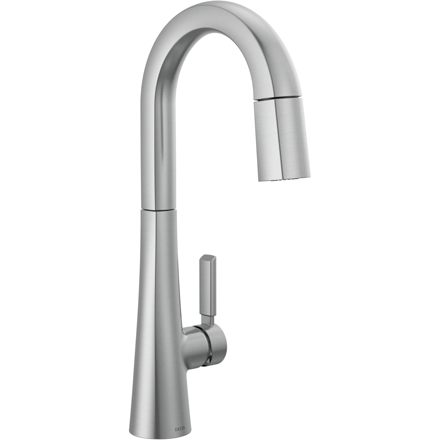 Delta Faucet Monrovia Bar Faucet Brushed Nickel, Bar Sink Faucet Single Hole, Wet Bar Faucets with Pull Down Sprayer