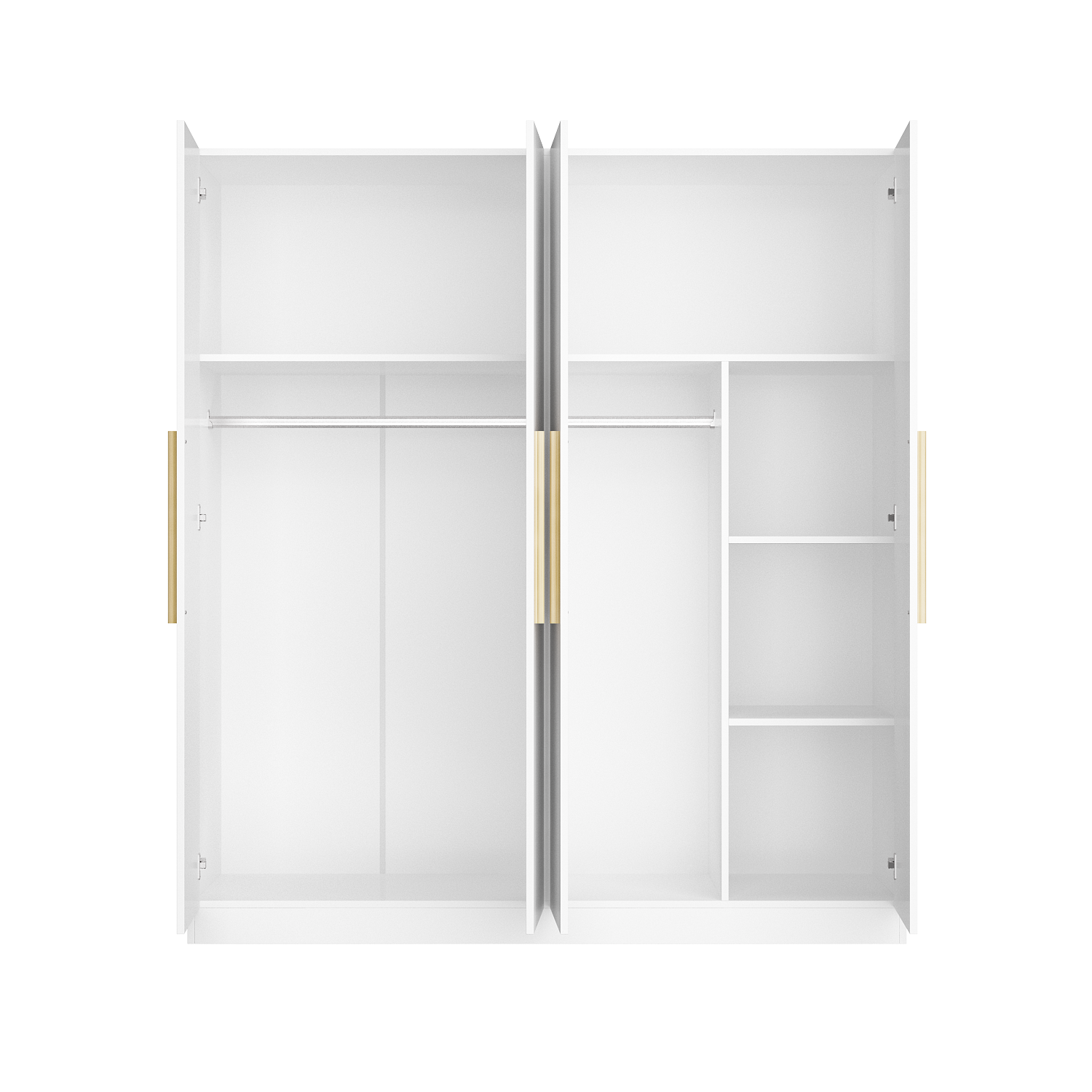 Homsee – Garde-robe avec deux tringles suspendues et tablettes réglables pour un rangement et une organisation efficaces, blanc