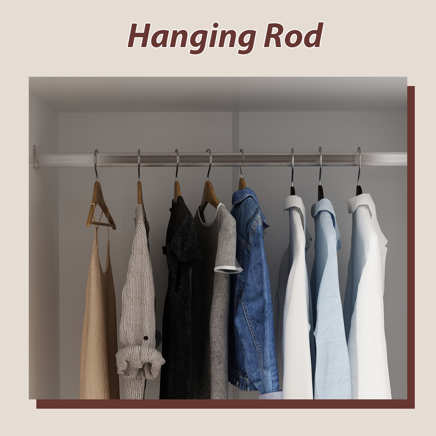 Homsee – Garde-robe avec deux tringles suspendues et tablettes réglables pour un rangement et une organisation efficaces, blanc