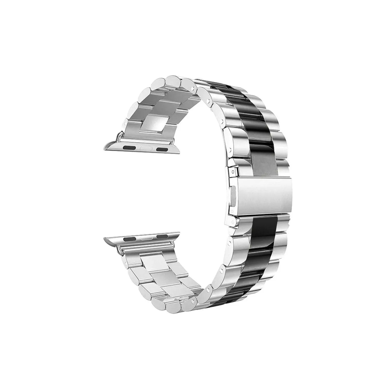 22mm Metal Watch Band for Samsung Galaxy Watch3, Gear 2, S3, Also Fits Garmin Vivoactive 4, Venu 2, 3, Forerunner - Silver Black