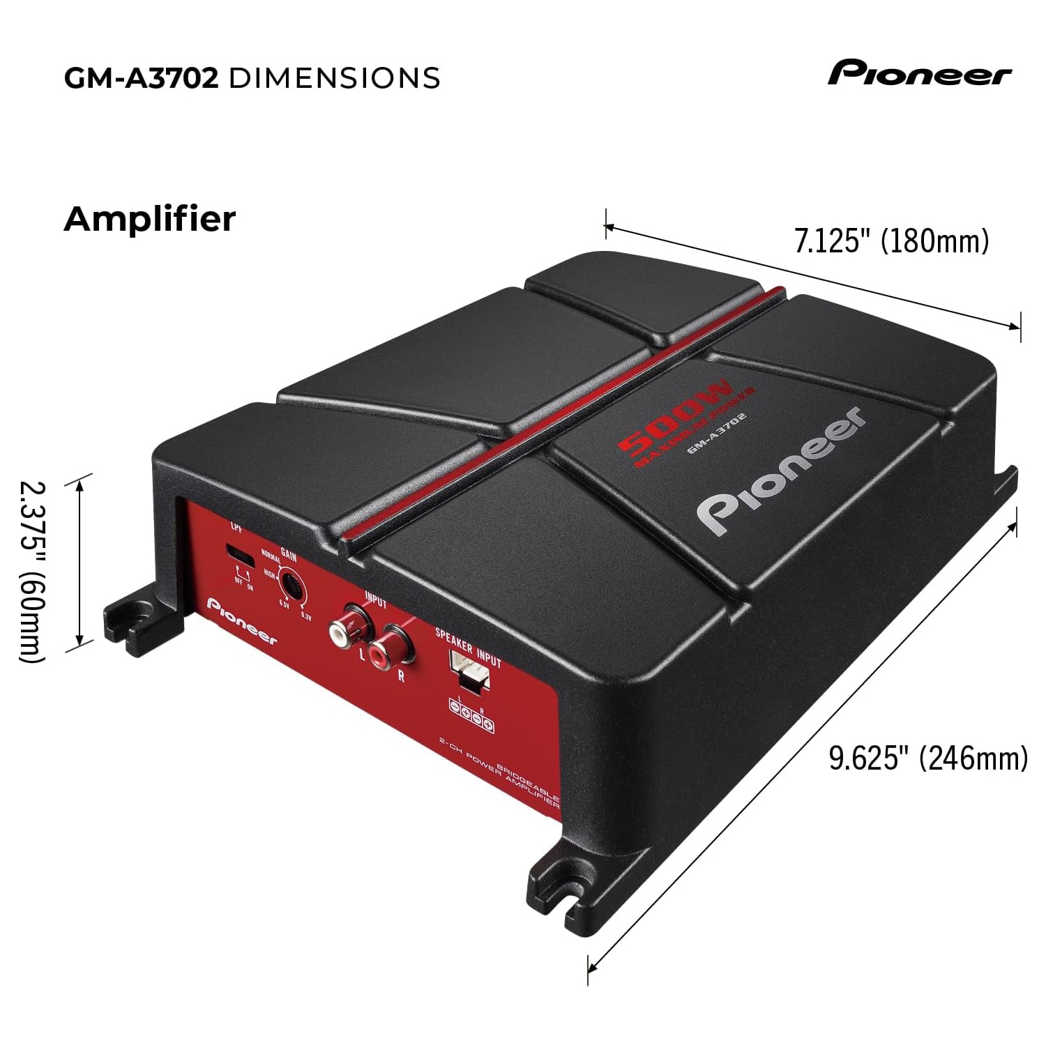 Amplificateur pontable 2 canaux GM-A3702 de Pioneer avec nettoyeur de gadgets en prime