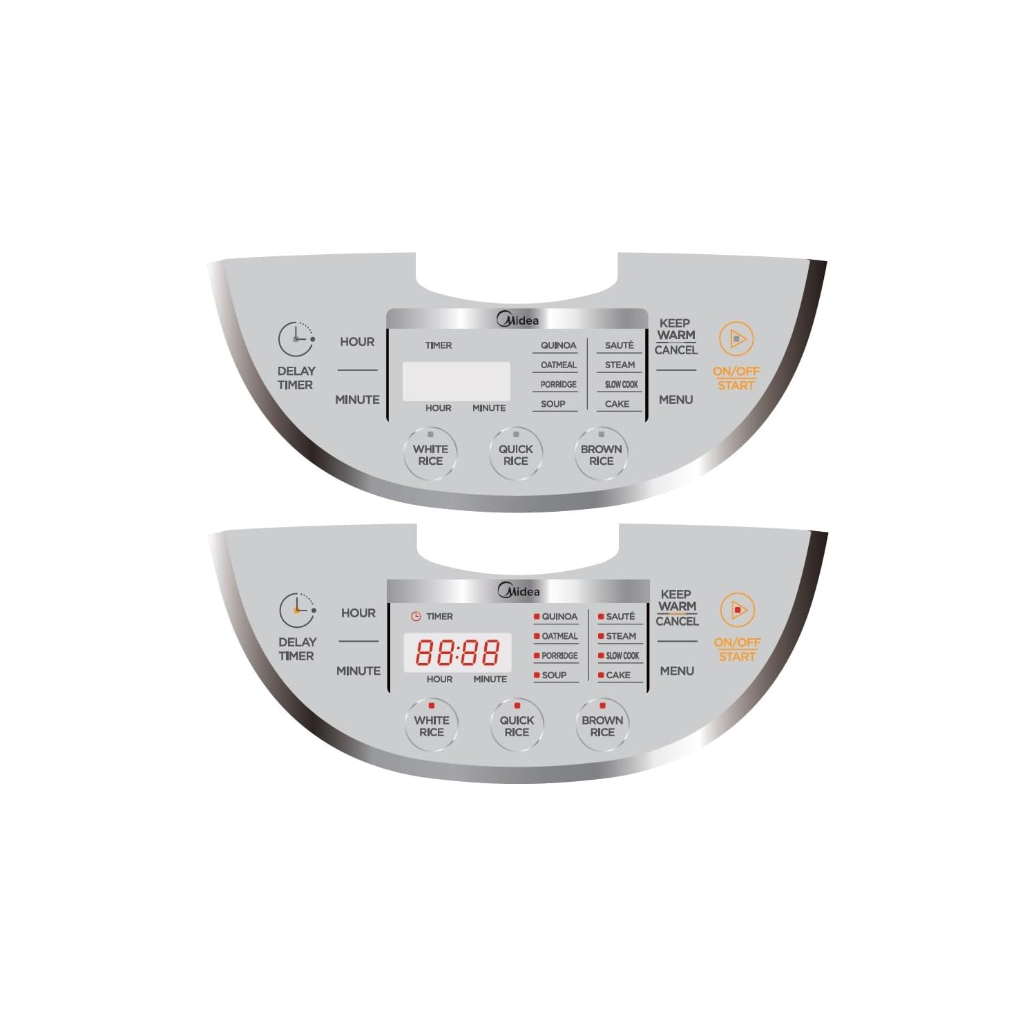 Midea 3L Digital Rice Cooker & Steamer – Multi-Function Brown Rice, Slow Cooker, White.