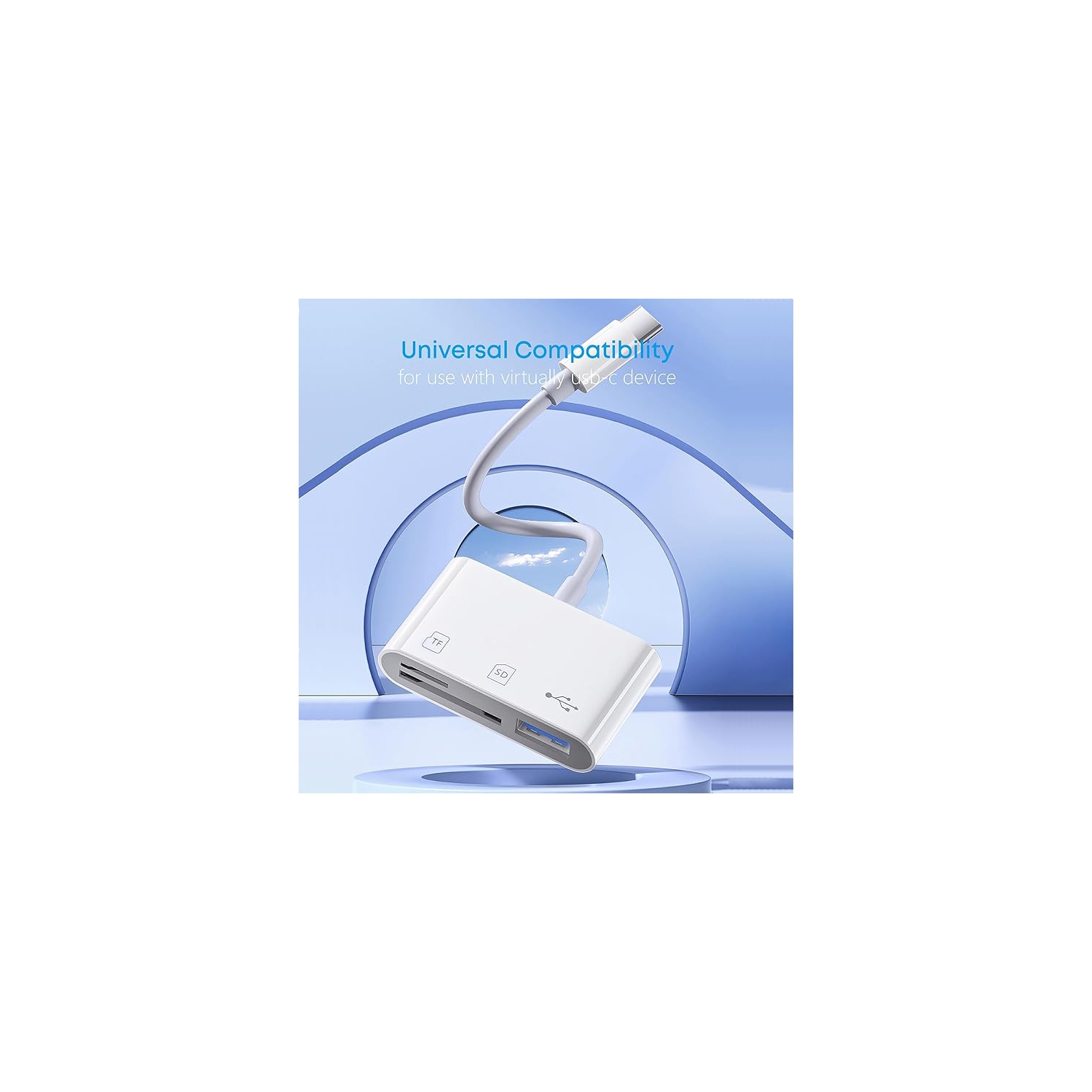 Lecteur de carte USB-C SD/TF Adaptateur d'appareil photo de type C - 3 USB C à TF/SD/USB Disque Adaptateur de lecteur de mémoire pour iPhone15/15 Pro