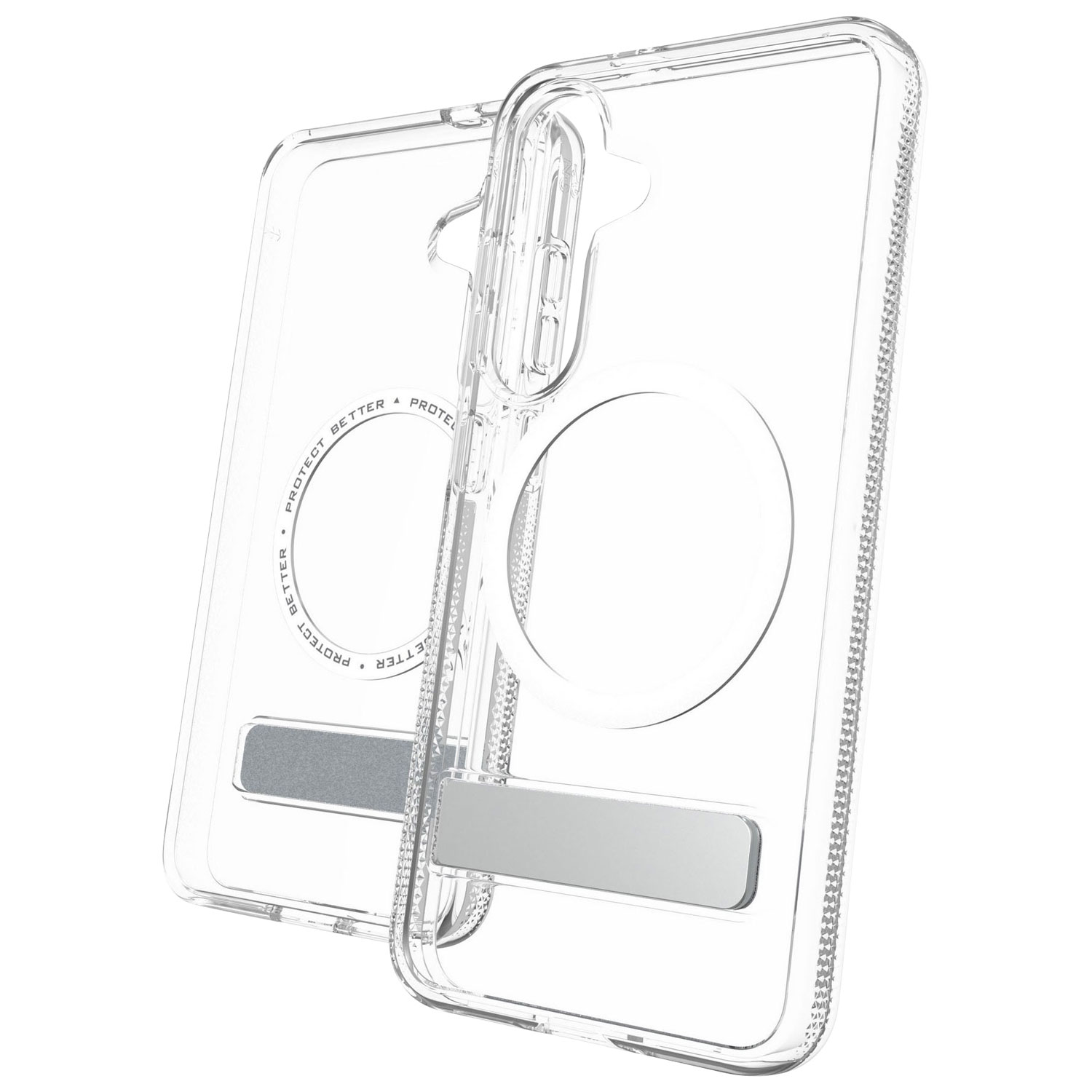 Étui rigide ajusté Crystal Palace Snap de ZAGG avec MagSafe et béquille pour Galaxy S25 - Transparent