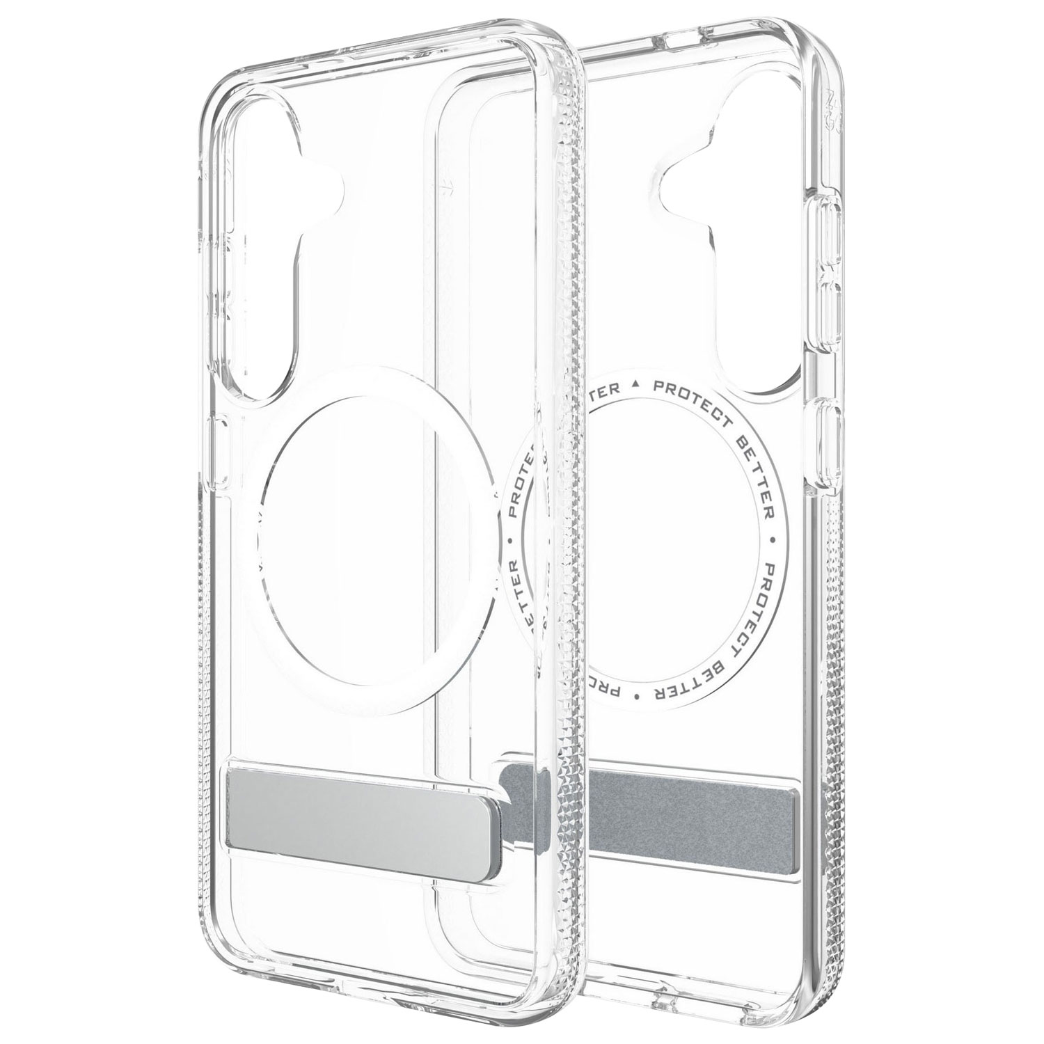 Étui rigide ajusté Crystal Palace Snap de ZAGG avec MagSafe et béquille pour Galaxy S25 - Transparent