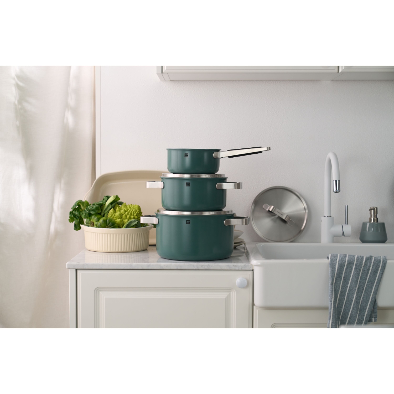 ZWILLING – Batterie de cuisine Pure, 6 pièces en acier inoxydable 18/10, vert