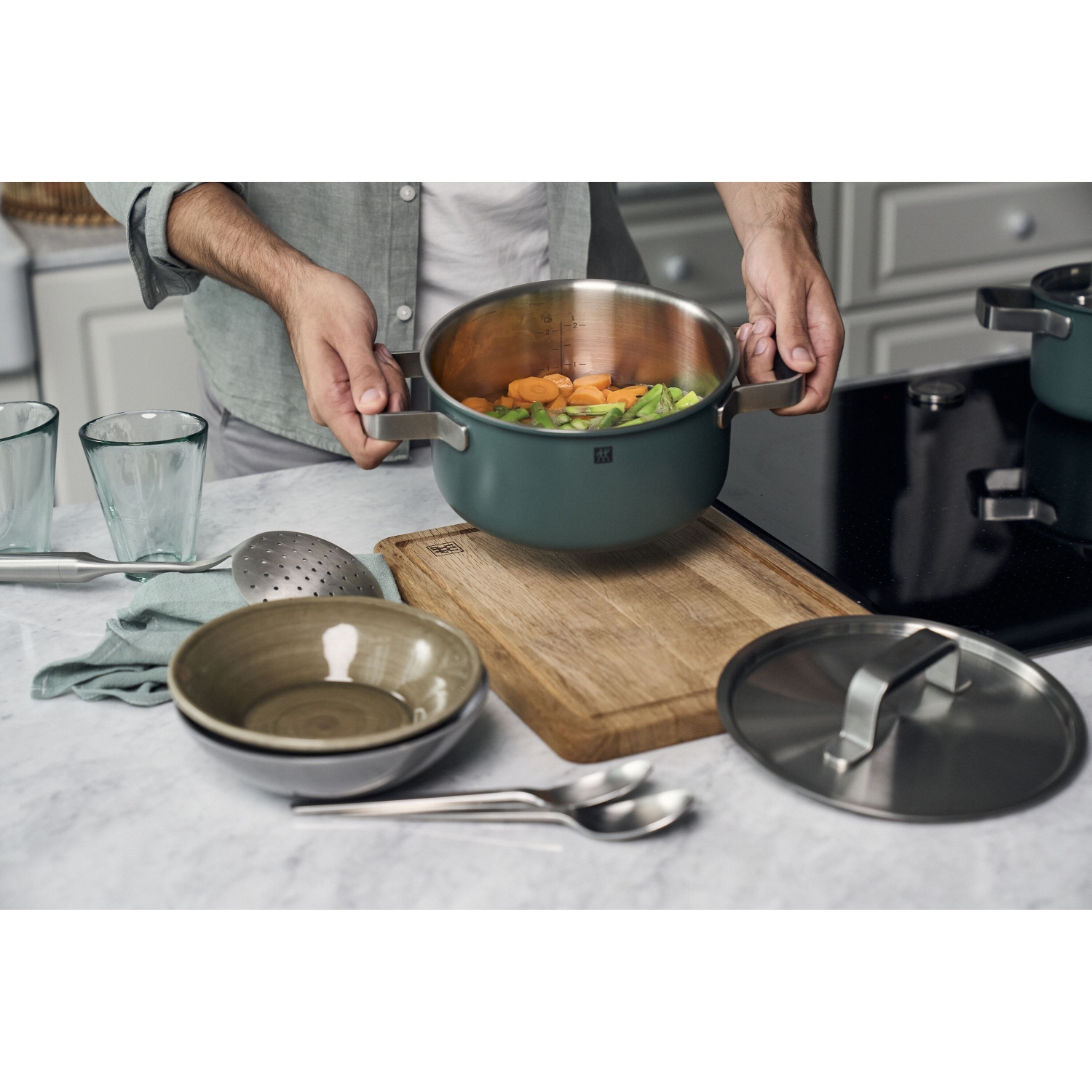 ZWILLING – Batterie de cuisine Pure, 6 pièces en acier inoxydable 18/10, vert