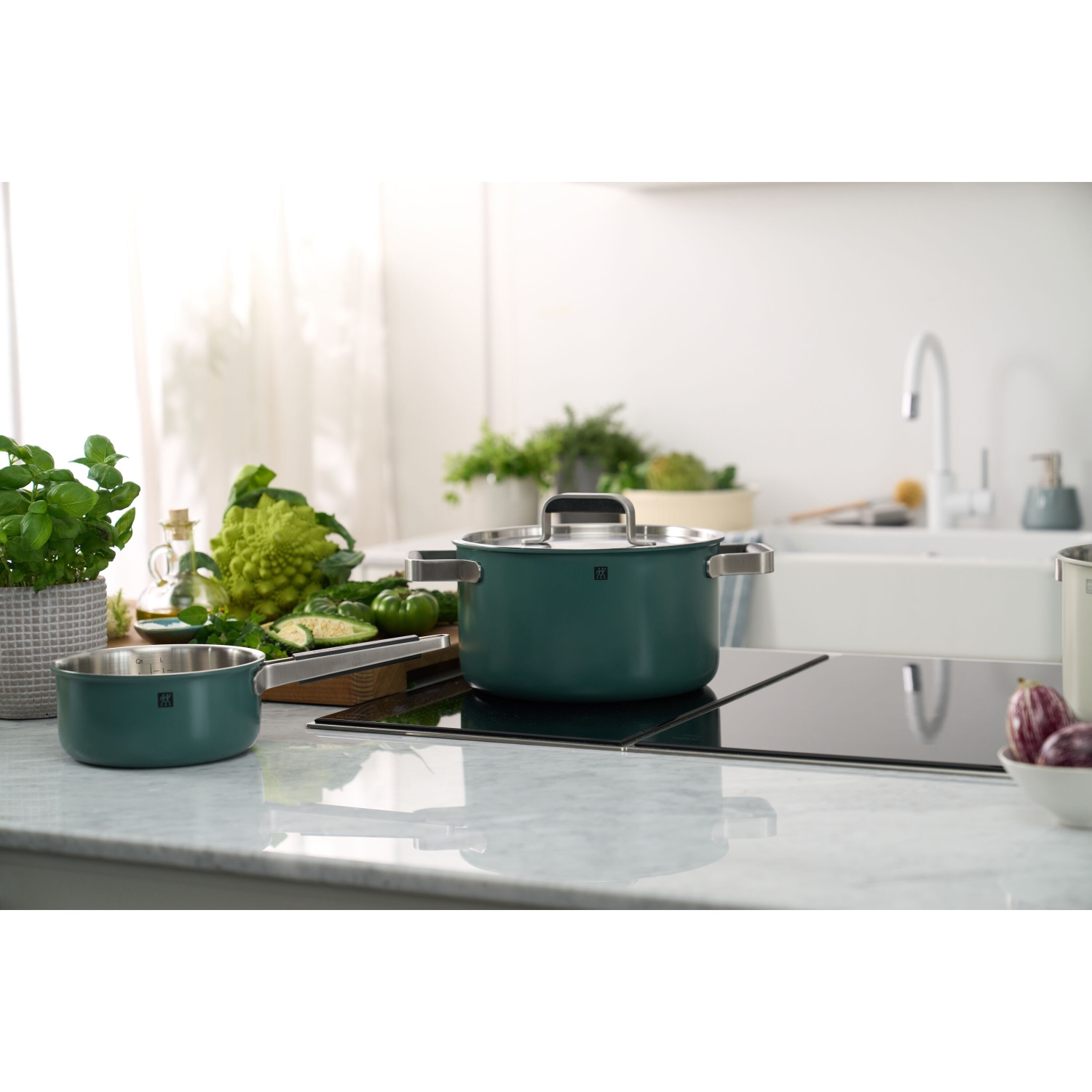 ZWILLING – Batterie de cuisine Pure, 6 pièces en acier inoxydable 18/10, vert