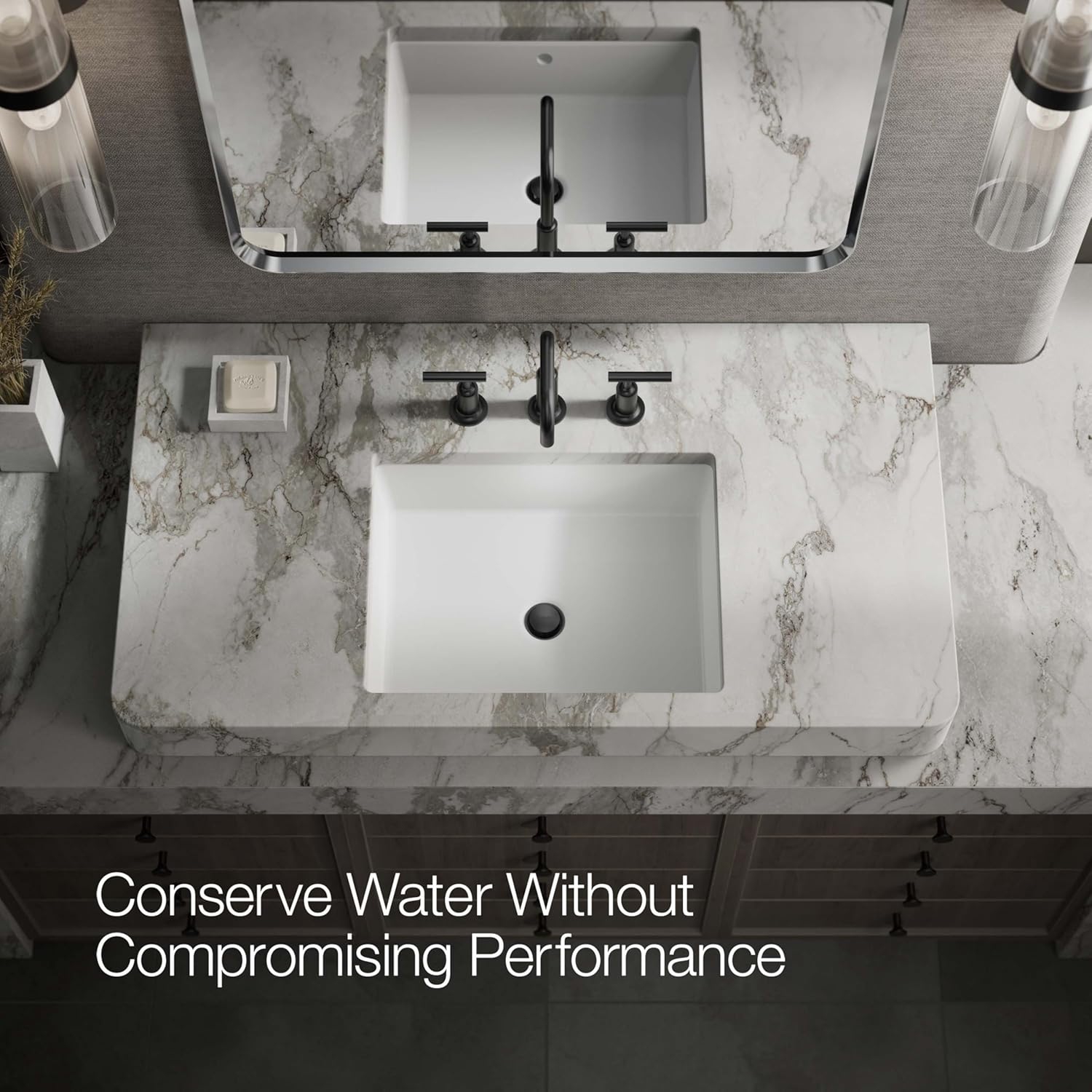 KOHLER Purist K-14406-4-Bl Widespread Bathroom Sink Faucet with Metal Drain Assembly in Matte Black