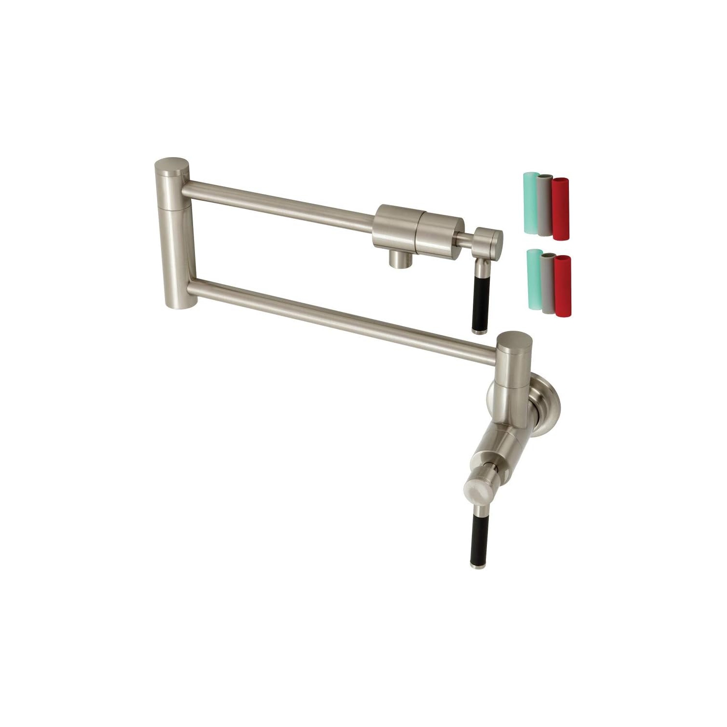 Kingston Brass KS4108DKL Kaiser Wall Mount Pot Filler, Brushed Nickel