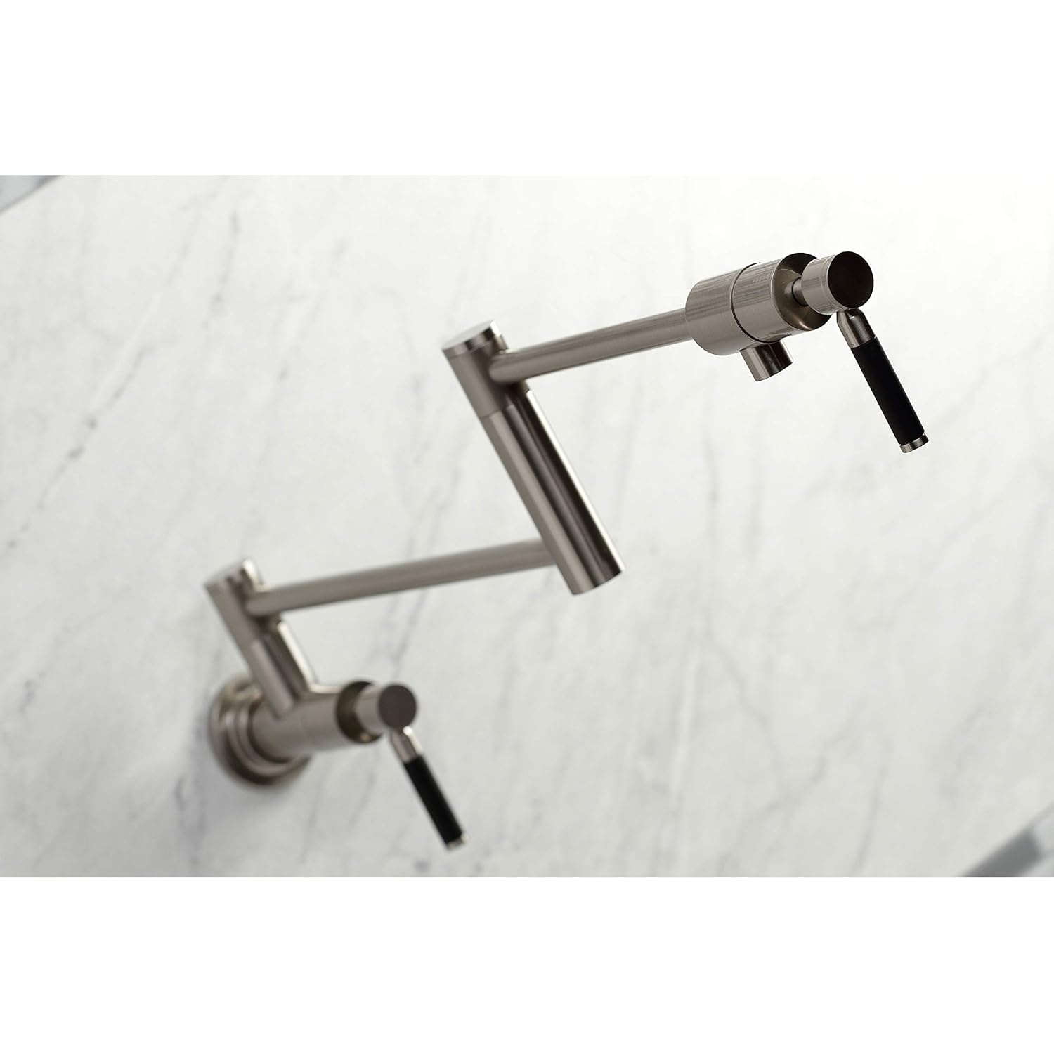Kingston Brass KS4108DKL Kaiser Wall Mount Pot Filler, Brushed Nickel