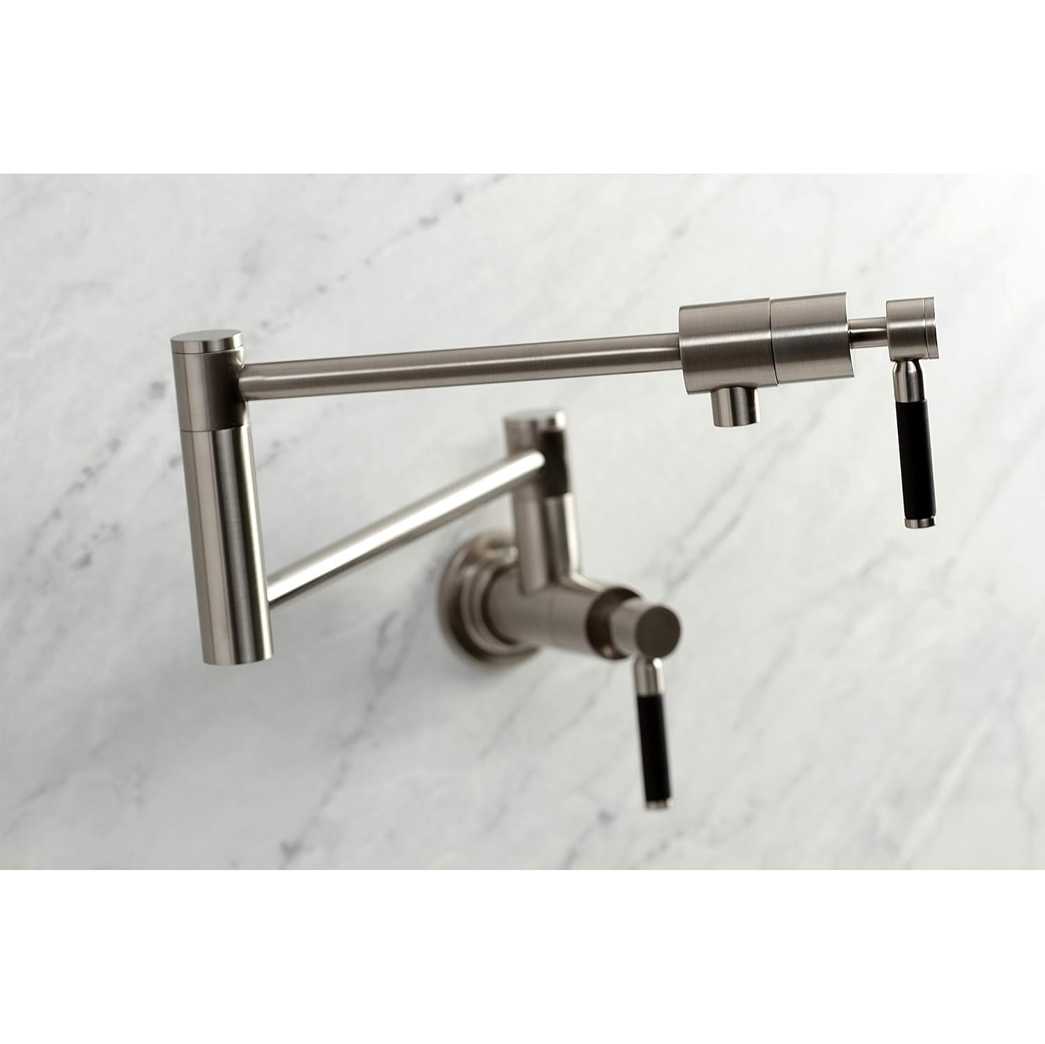 Kingston Brass KS4108DKL Kaiser Wall Mount Pot Filler, Brushed Nickel