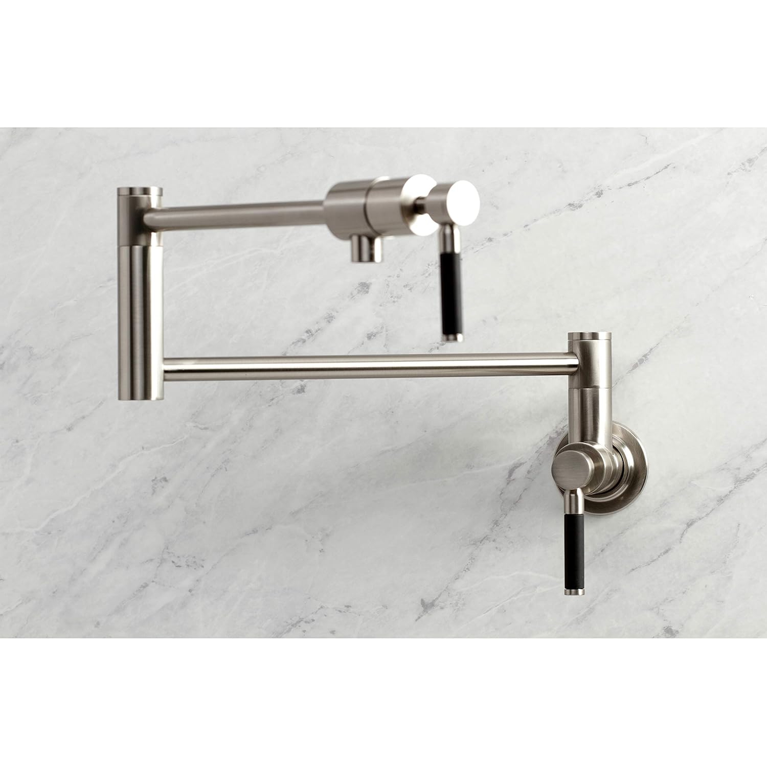 Kingston Brass KS4108DKL Kaiser Wall Mount Pot Filler, Brushed Nickel