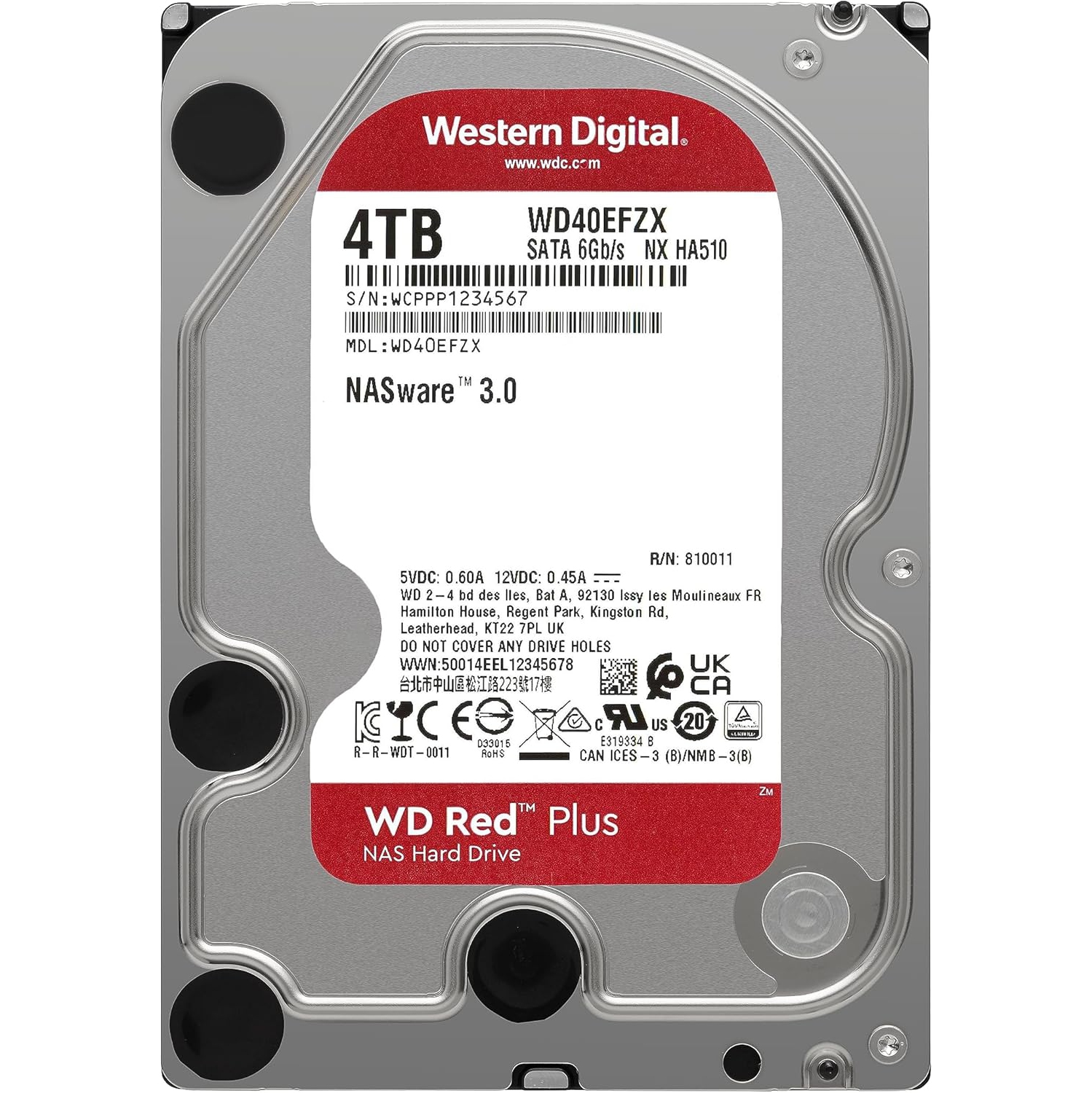 Disque NAS interne 4 To HDD de 3,5 po Red Plus de WD - WD40EFPX