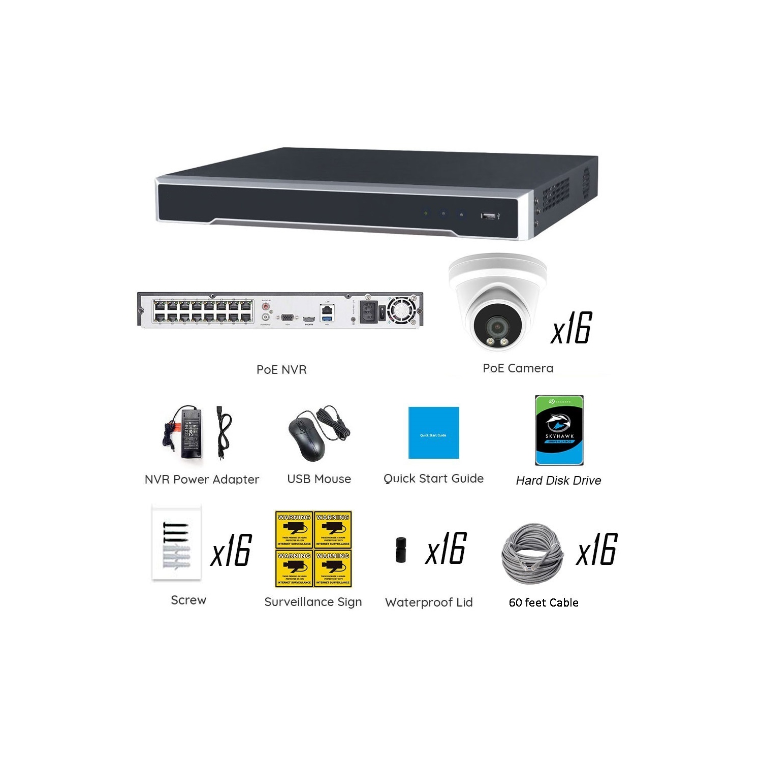 Full Color Night Vision 6MP Wired Audio Security Camera System, 12 Camera Surveillance Kit Outdoor DIY Audio 4TB HDD Included for Home Business