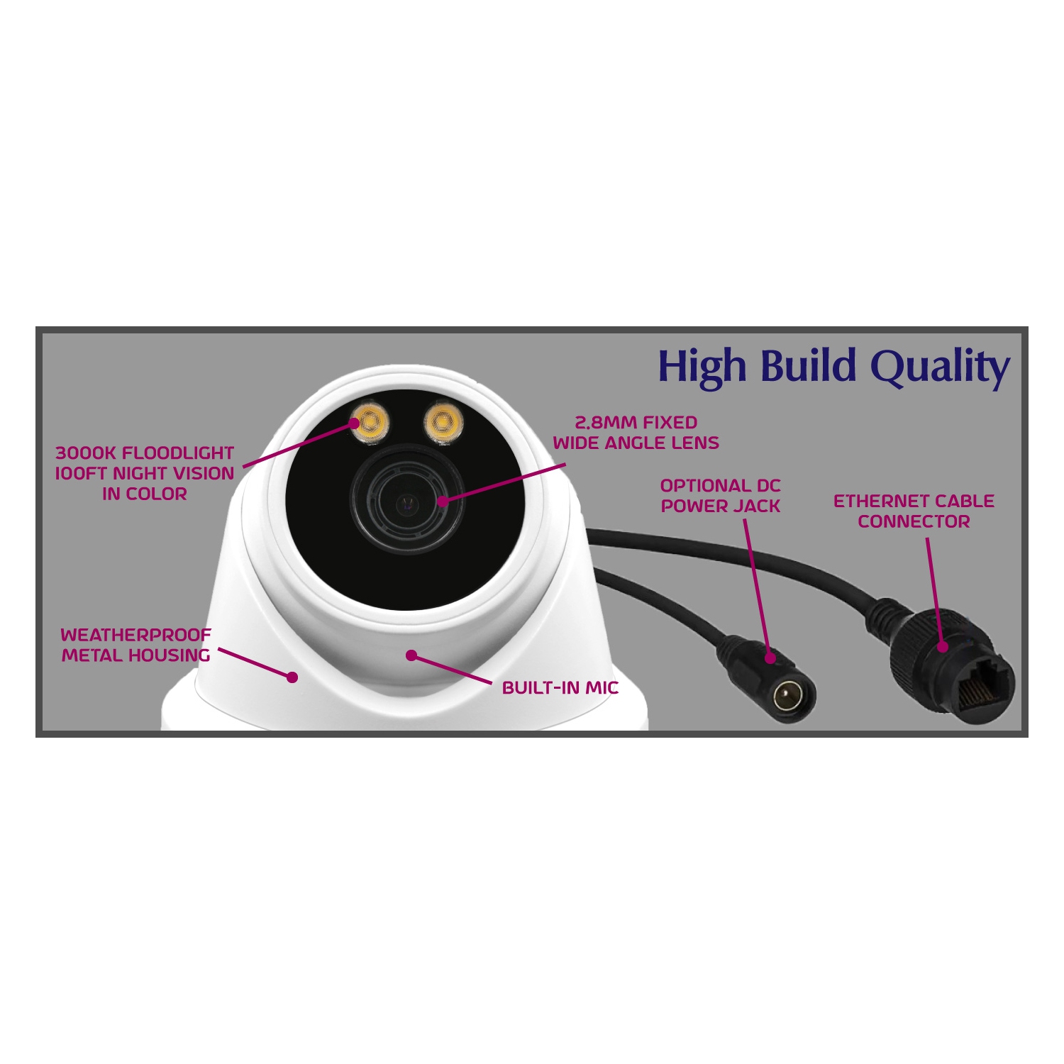 Full Color Night Vision 6MP Wired Audio Security Camera System, 12 Camera Surveillance Kit Outdoor DIY Audio 4TB HDD Included for Home Business