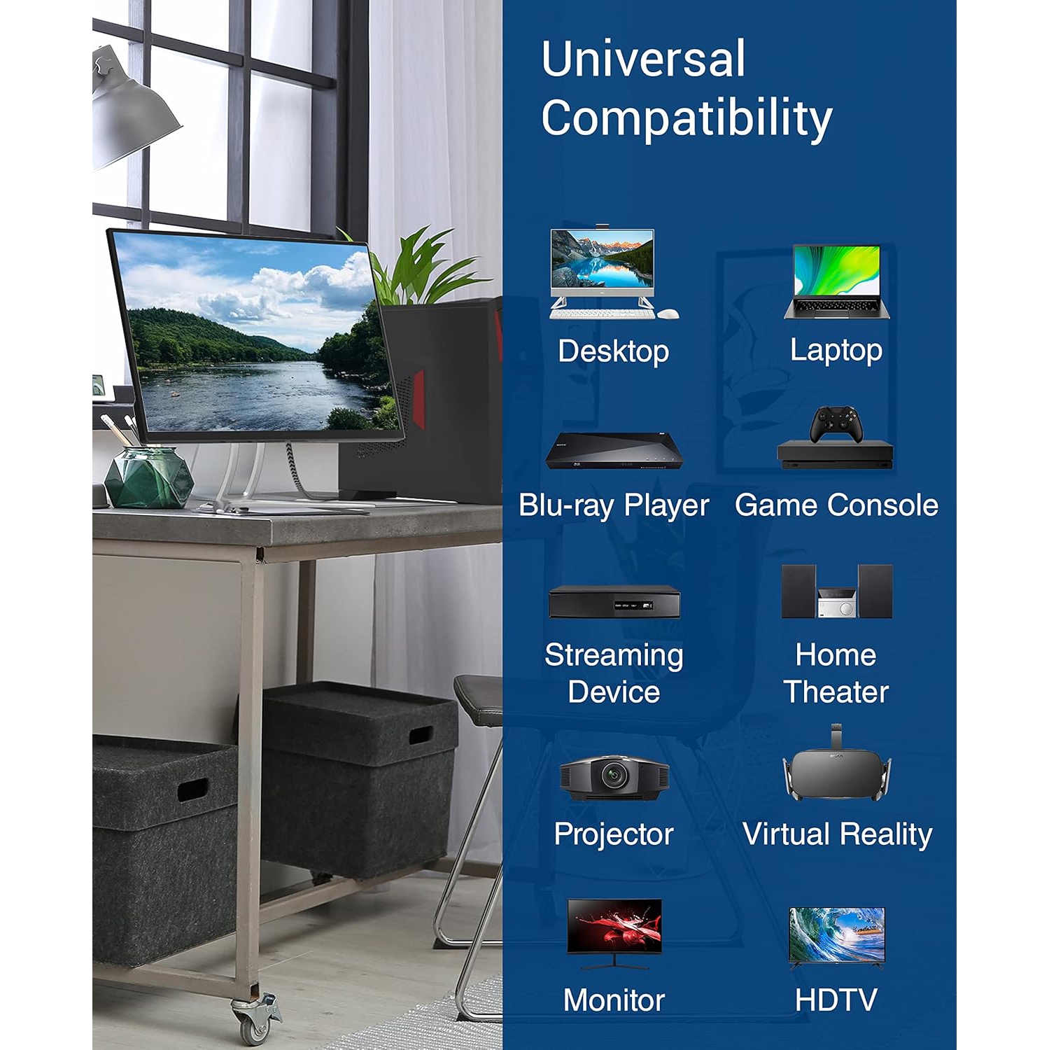 BlueRigger 4K Nylon Braided HDMI Cable