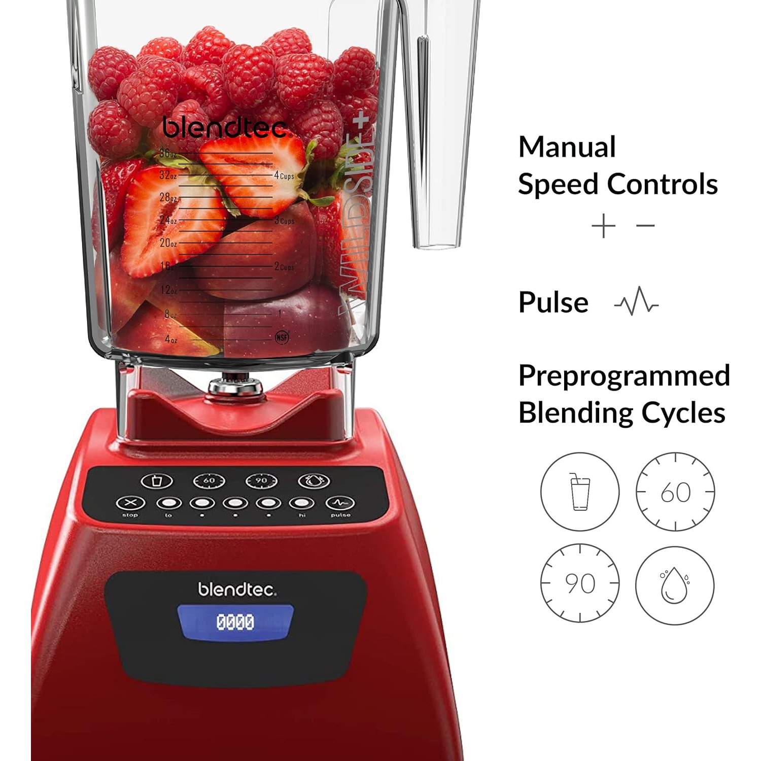 Mélangeur Classic 575 de Blendtec, WildSide+ de 90&nbsp;oz - Rouge coquelicot - Boîte ouverte