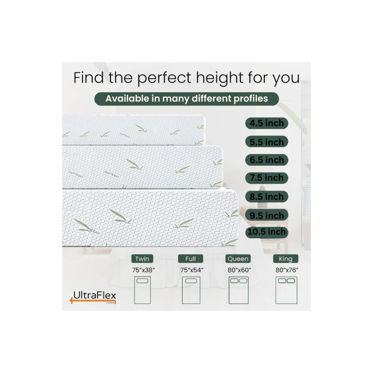 UltraFlex RestEasy Gel-Infused Foam Mattress, Ideal for Bunk Beds, Trundle Beds, Caravans, RV, Bamboo Feel, CertiPUR-US® Certified, Medium Firm,(Made