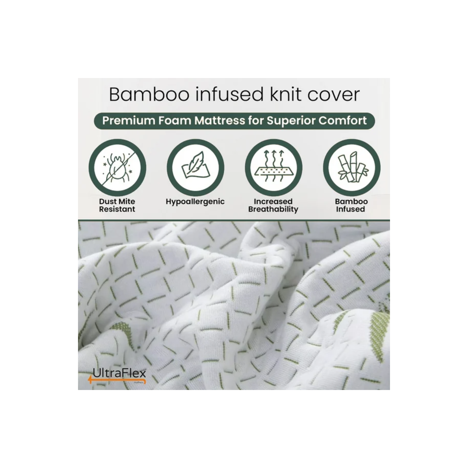 UltraFlex RestEasy Gel-Infused Foam Mattress, Ideal for Bunk Beds, Trundle Beds, Caravans, RV, Bamboo Feel, CertiPUR-US® Certified, Medium Firm,(Made