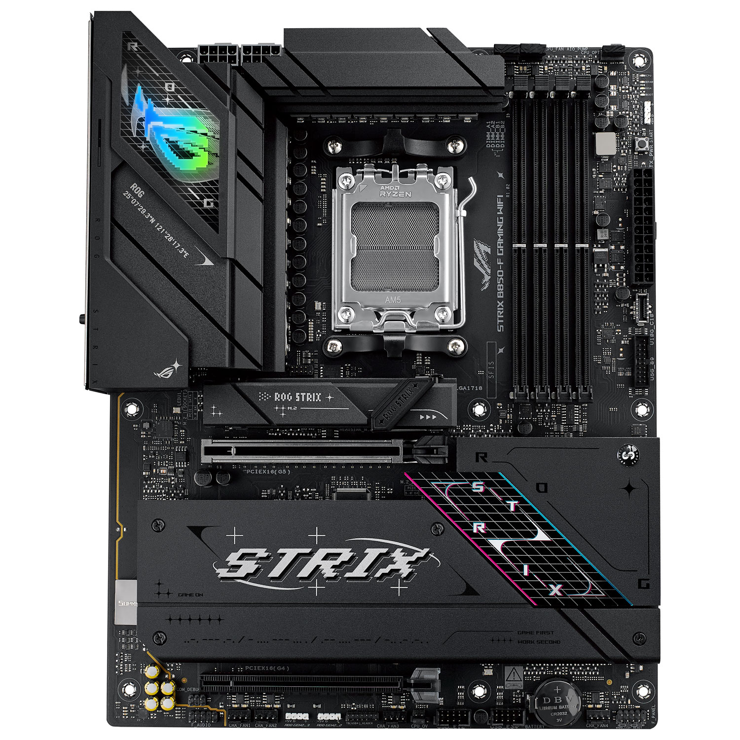 Carte mère de jeu ROG Strix B850-F Wi-Fi 7 ATX AM5 DDR5 d'ASUS pour processeurs Ryzen 9000, 8000 et 7000 d'AMD