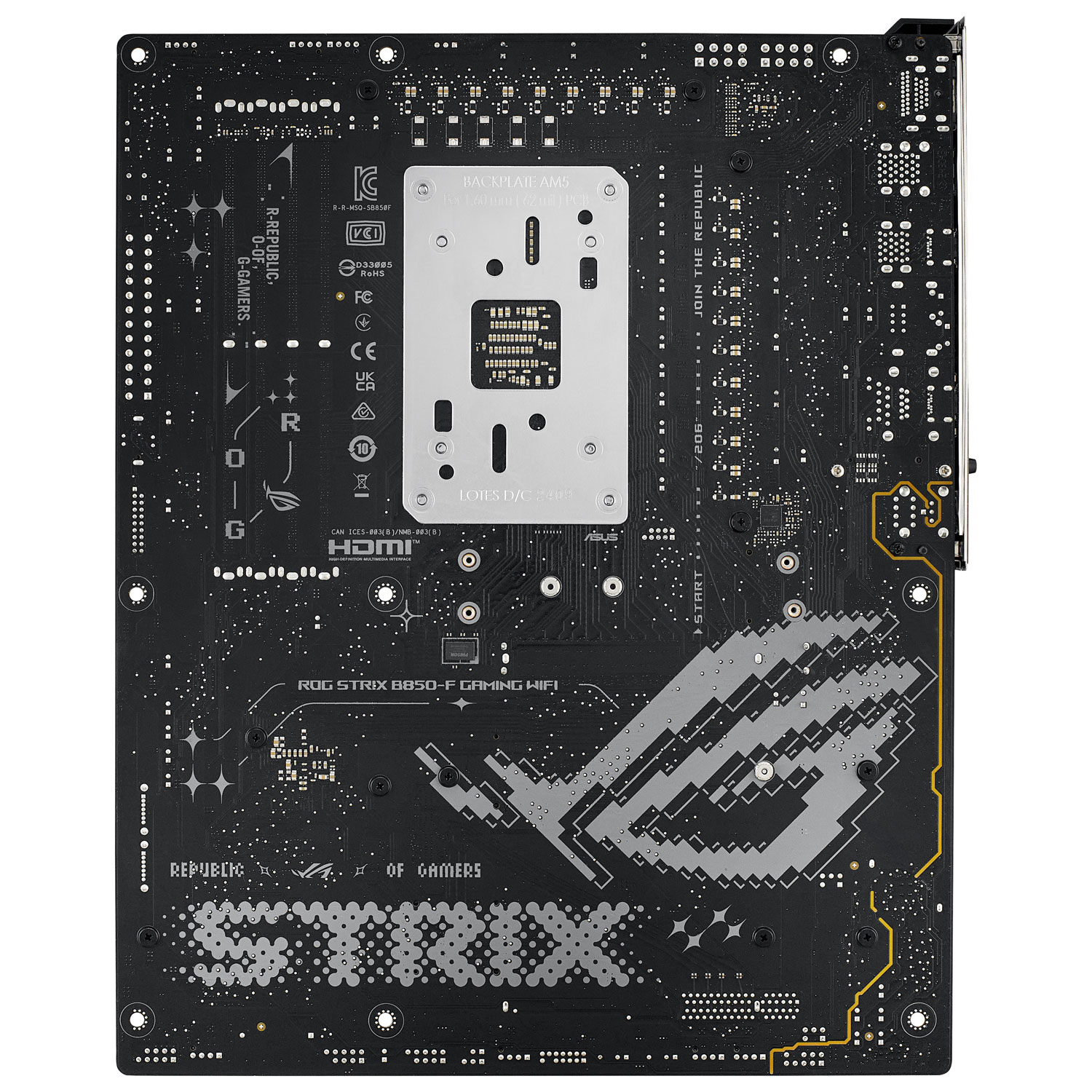 Carte mère de jeu ROG Strix B850-F Wi-Fi 7 ATX AM5 DDR5 d'ASUS pour processeurs Ryzen 9000, 8000 et 7000 d'AMD