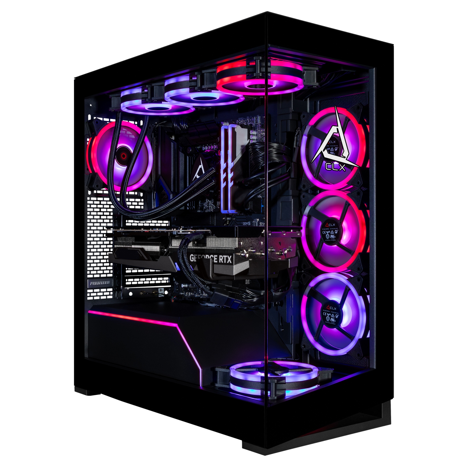 CLX Horus Gaming Desktop - Liquid Cooled Intel Core Ultra 9 285K 3.7GHz 24-Core CPU, 96GB DDR5 Memory, GeForce RTX 5080 16GB GDDR7 Graphics, 2TB SSD, 8TB HDD, WiFi, Windows 11 Home