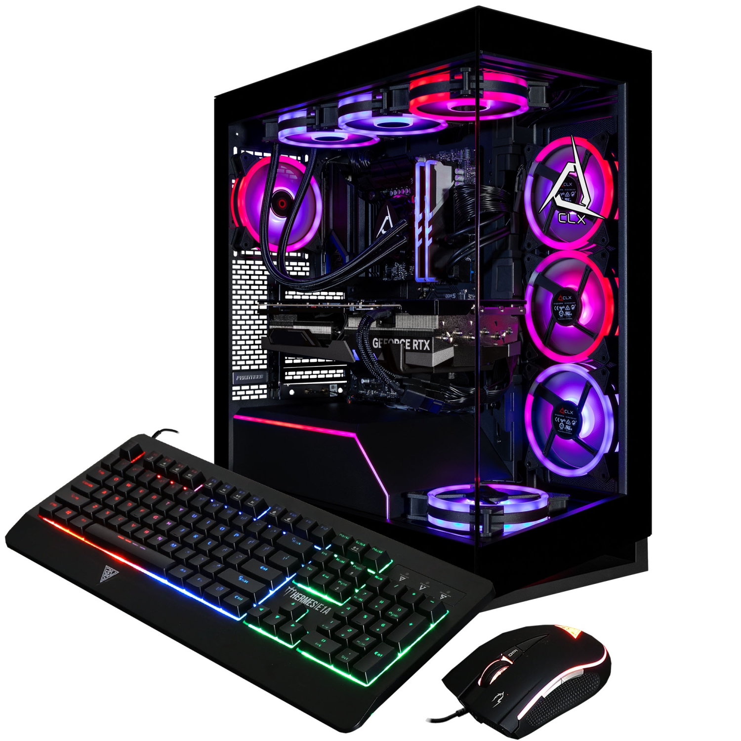 CLX Horus Gaming Desktop - Liquid Cooled Intel Core Ultra 9 285K 3.7GHz 24-Core CPU, 96GB DDR5 Memory, GeForce RTX 5080 16GB GDDR7 Graphics, 2TB SSD,