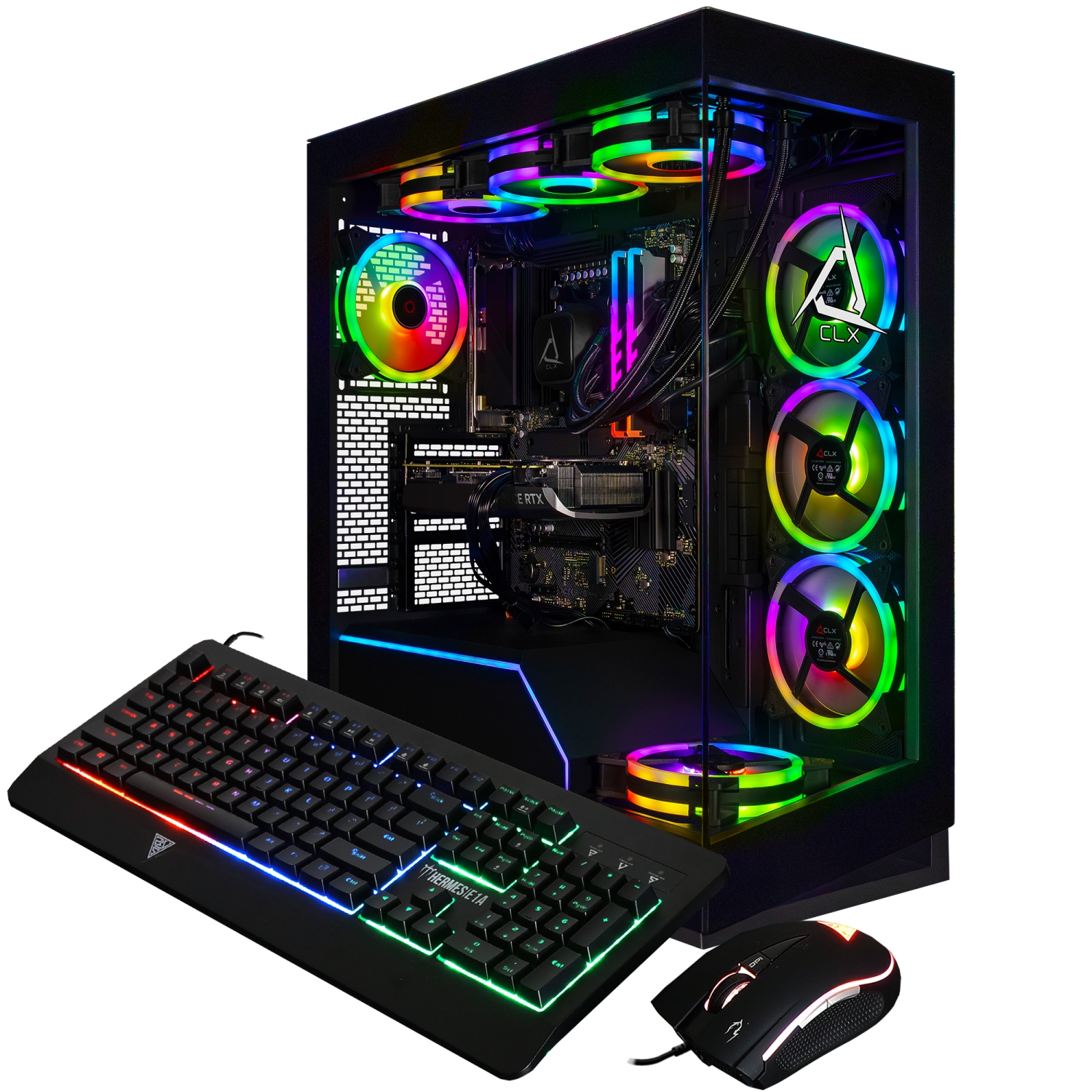 CLX Horus Gaming Desktop - Liquid Cooled AMD Ryzen 9 9950X 4.3GHz 16-Core Processor, 96GB DDR5 Memory, RTX 5090 32GB GDDR7 Graphics, 2TB SSD, 8TB