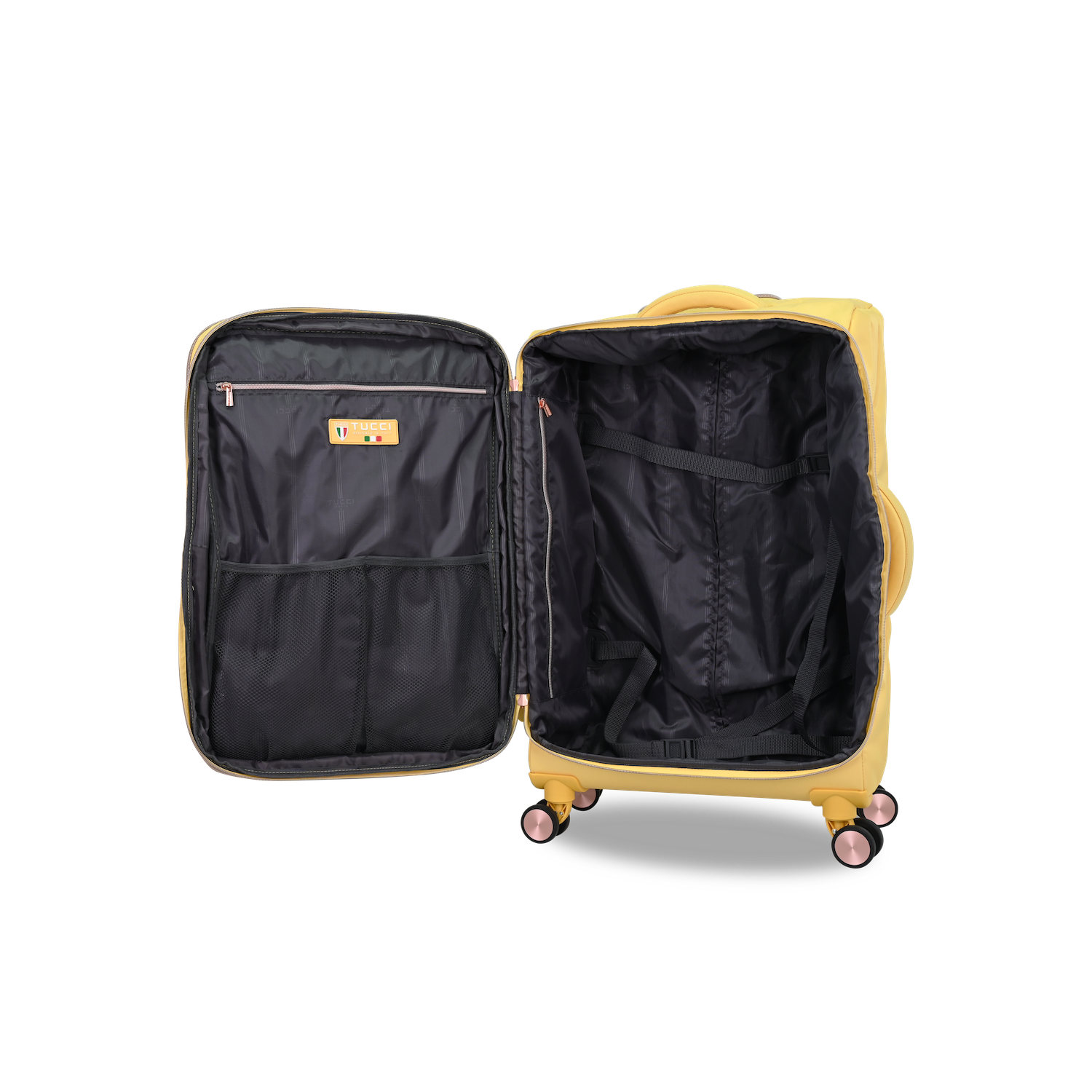 TUCCI Italy Traverso 3 PC Travel Luggage Suitcase Set (Yellow)