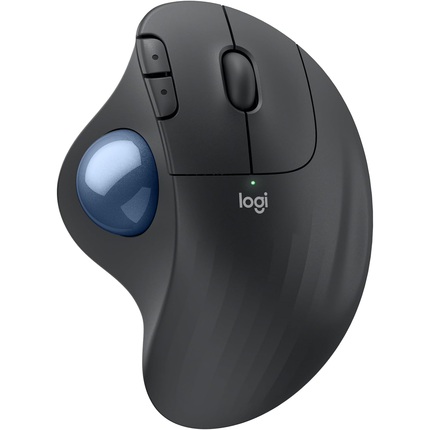 Logitech Ergo M575S Wireless Trackball Mouse, Wireless Ergonomic Mouse with Bluetooth and Encrypted Dongle, Comfortable Thumb Control - Graphite Blue Ball