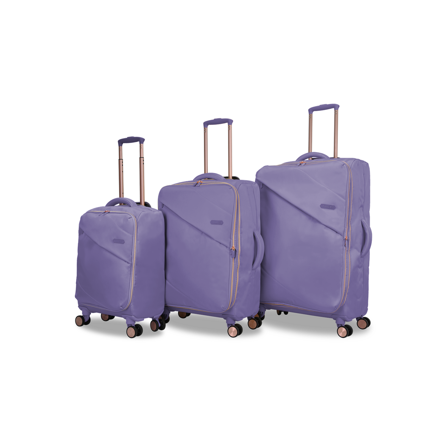 TUCCI Italy Traverso 3 PC Travel Luggage Suitcase Set (Lilac)
