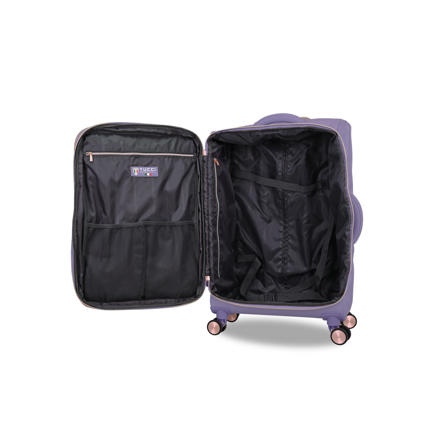 TUCCI Italy Traverso 3 PC Travel Luggage Suitcase Set (Lilac)