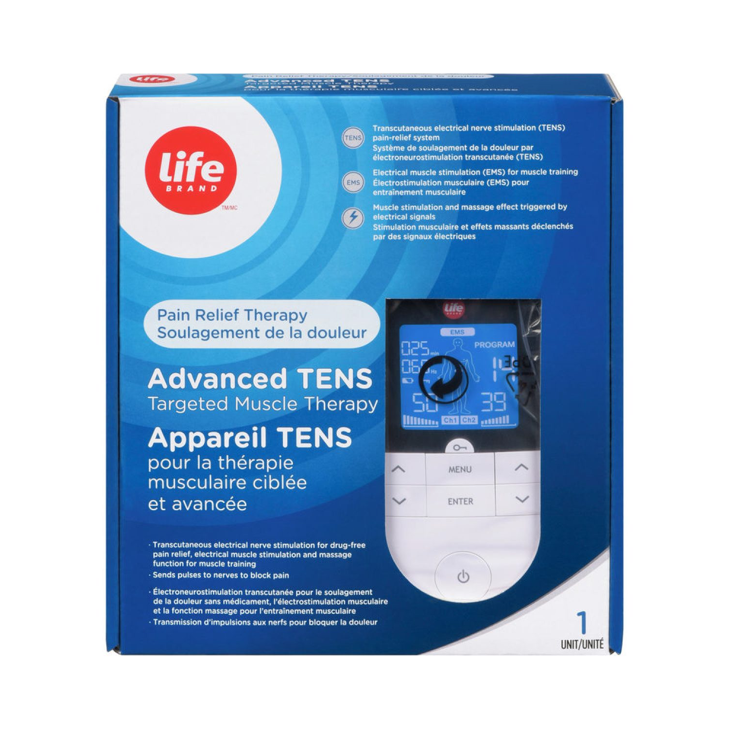 Life Brand LB 3-in-1 Digital TENS- New