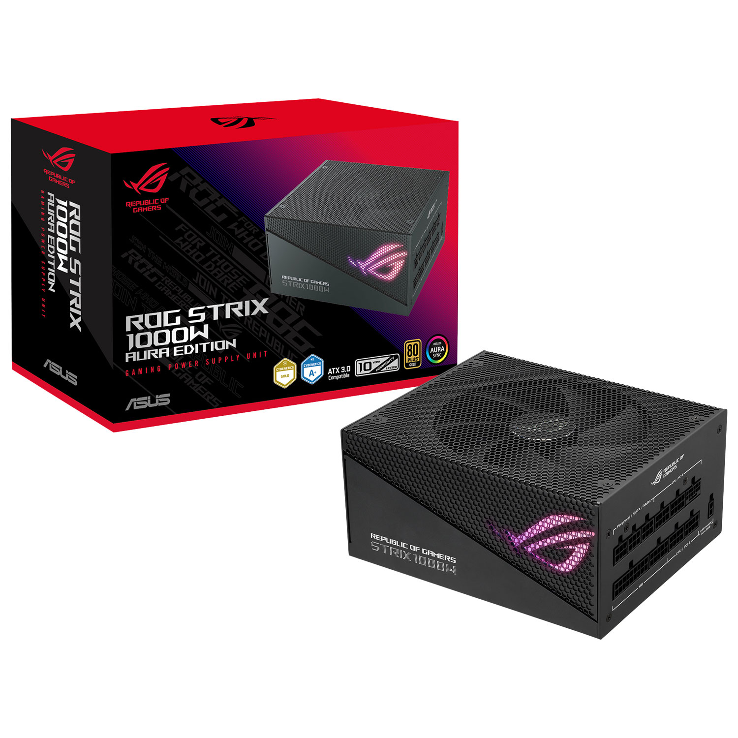 ASUS ROG Strix 1000-Watts ATX Gold Aura Edition Power Supply
