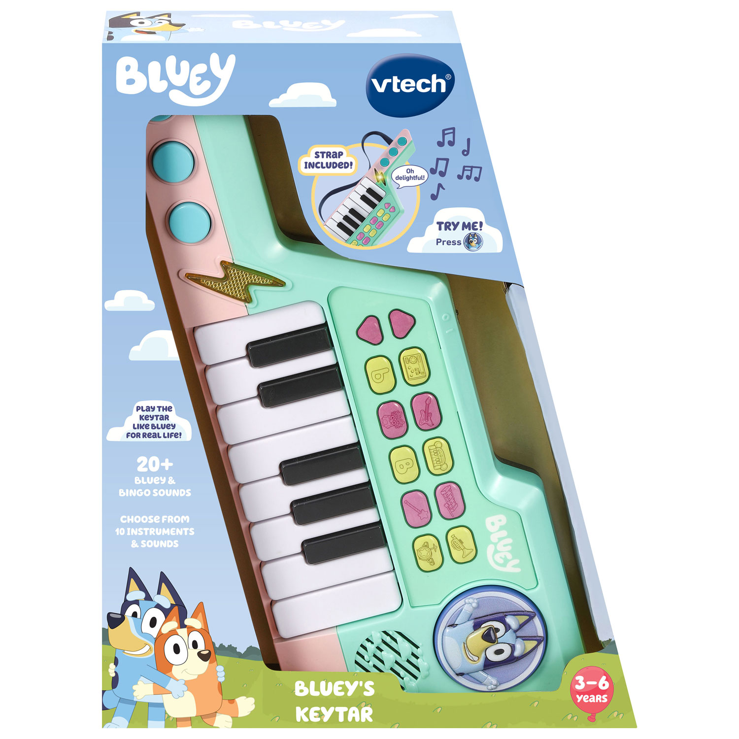 Instrument Bluey Keytar de VTech - Bleu - Anglais