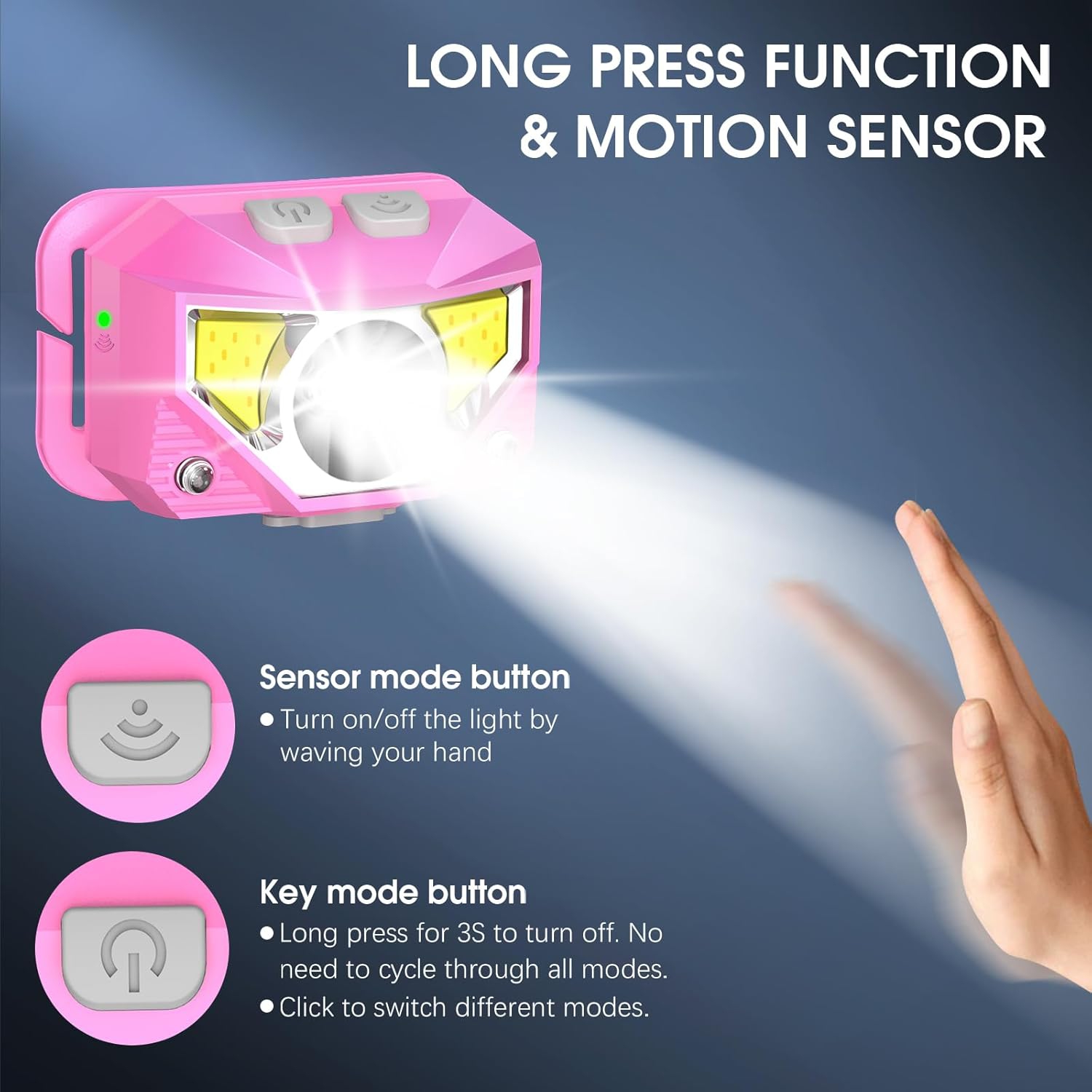 Lampe frontale de Petginhome 8 mode pour randonnée en camping extérieur, lampe frontale rechargeable LED ultralégère de 1200 lumens avec lumière