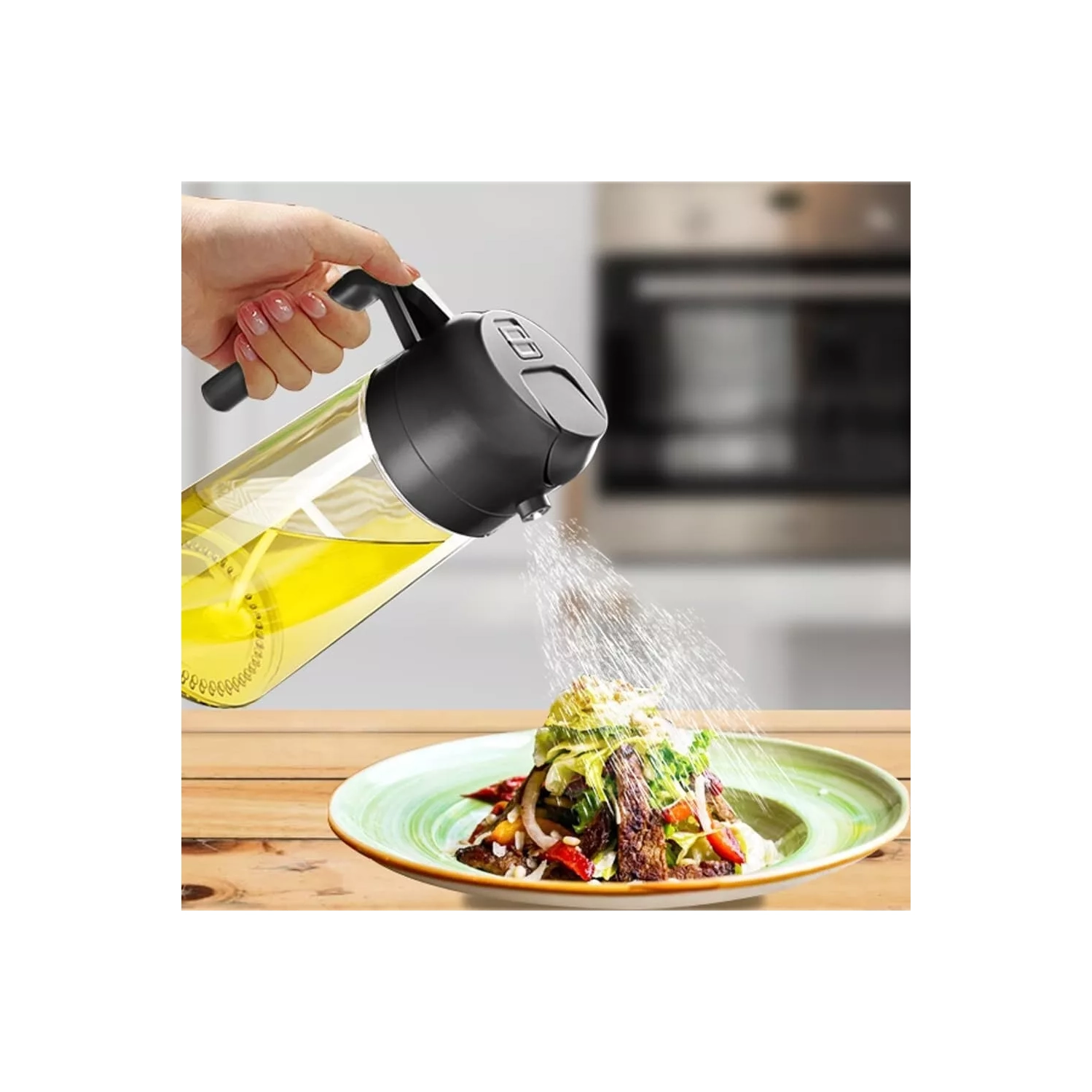 Distributeur de pulvérisateur d'huile 2-en-1 Outil de cuisine en vaporisateur pour cuisson au barbecue